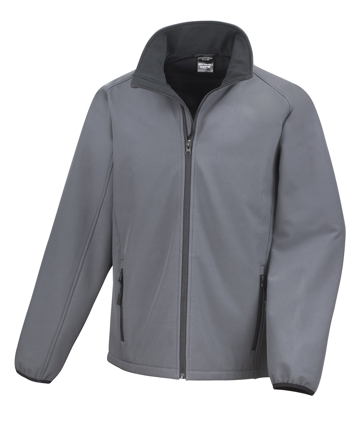 Printable softshell with recycled fleece inner - Charcoal/Black