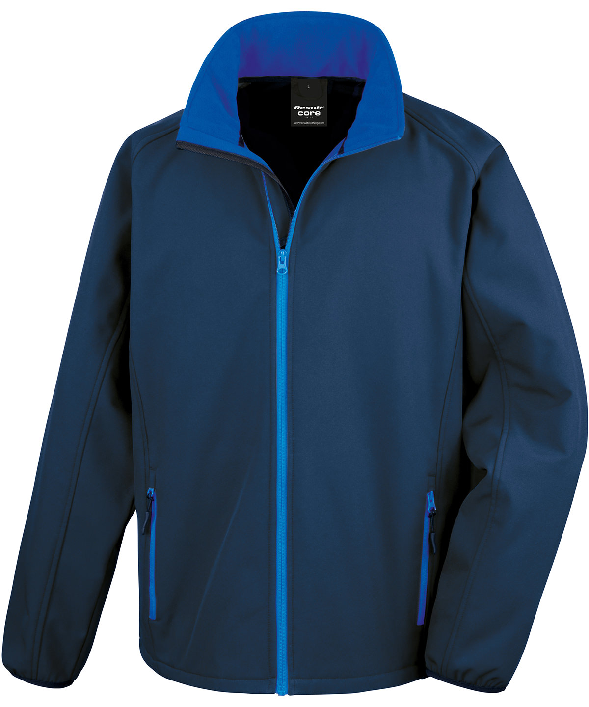 Printable softshell with recycled fleece inner - Navy/Royal