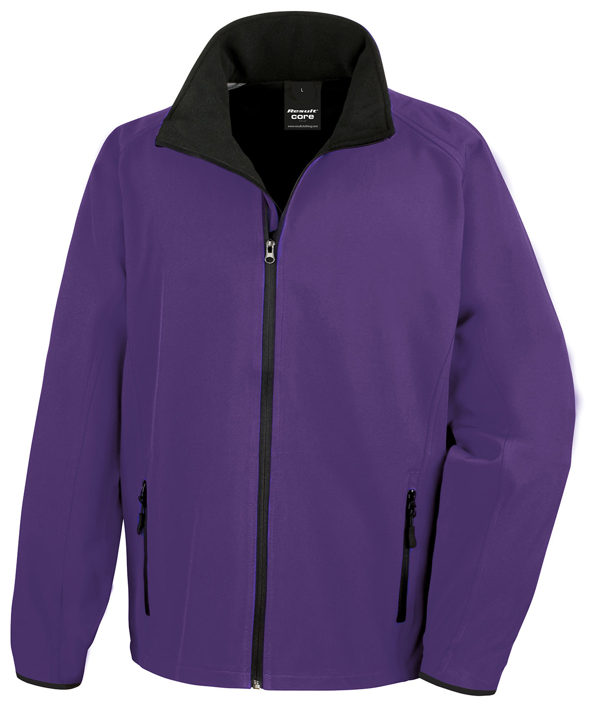 Printable softshell with recycled fleece inner - Purple/Black