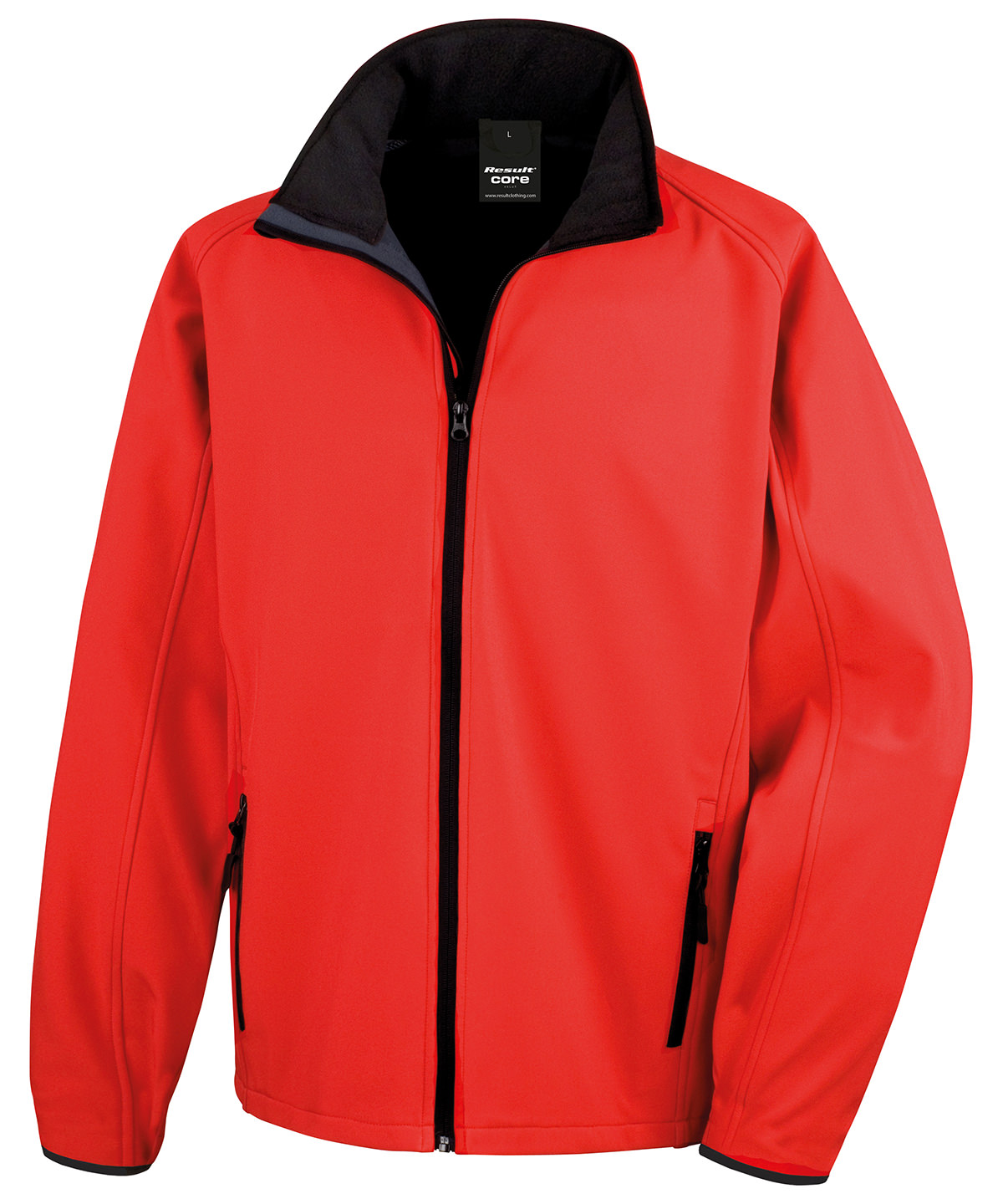 Printable softshell with recycled fleece inner - Red/Black