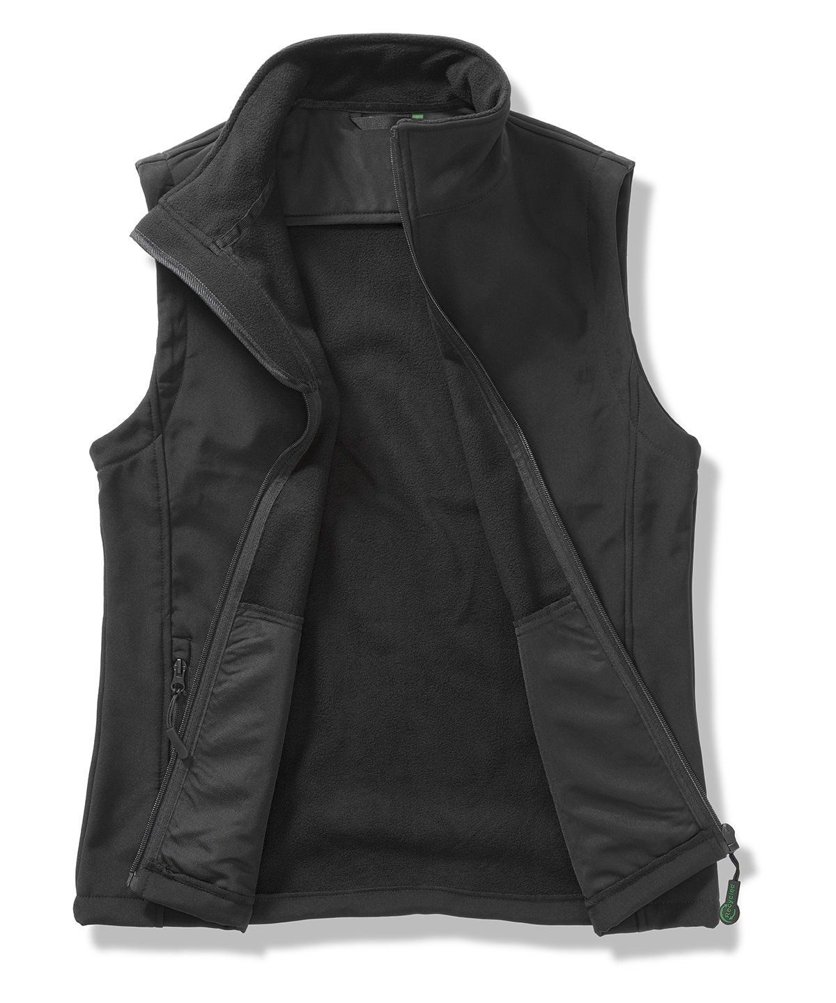 Womens printable softshell bodywarmer with recycled fleece inner
