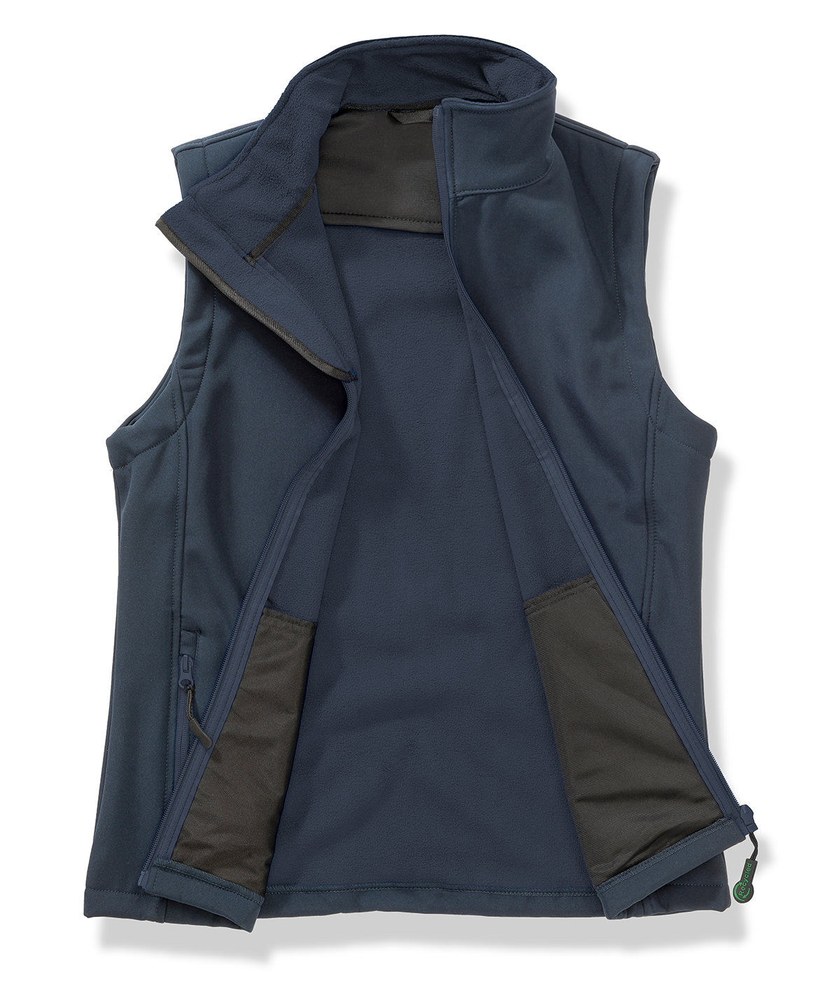 Womens printable softshell bodywarmer with recycled fleece inner - Navy/Navy