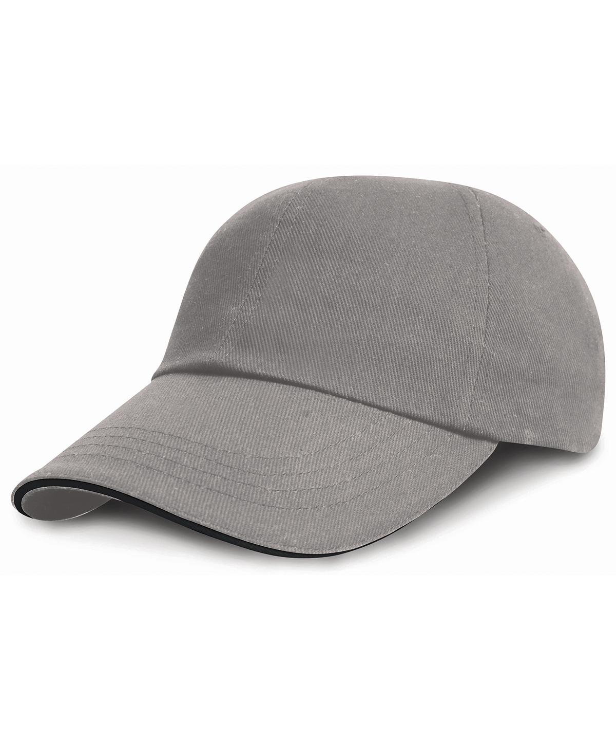 Result Low Profile Heavy Brushed Cotton Cap - Grey/Black