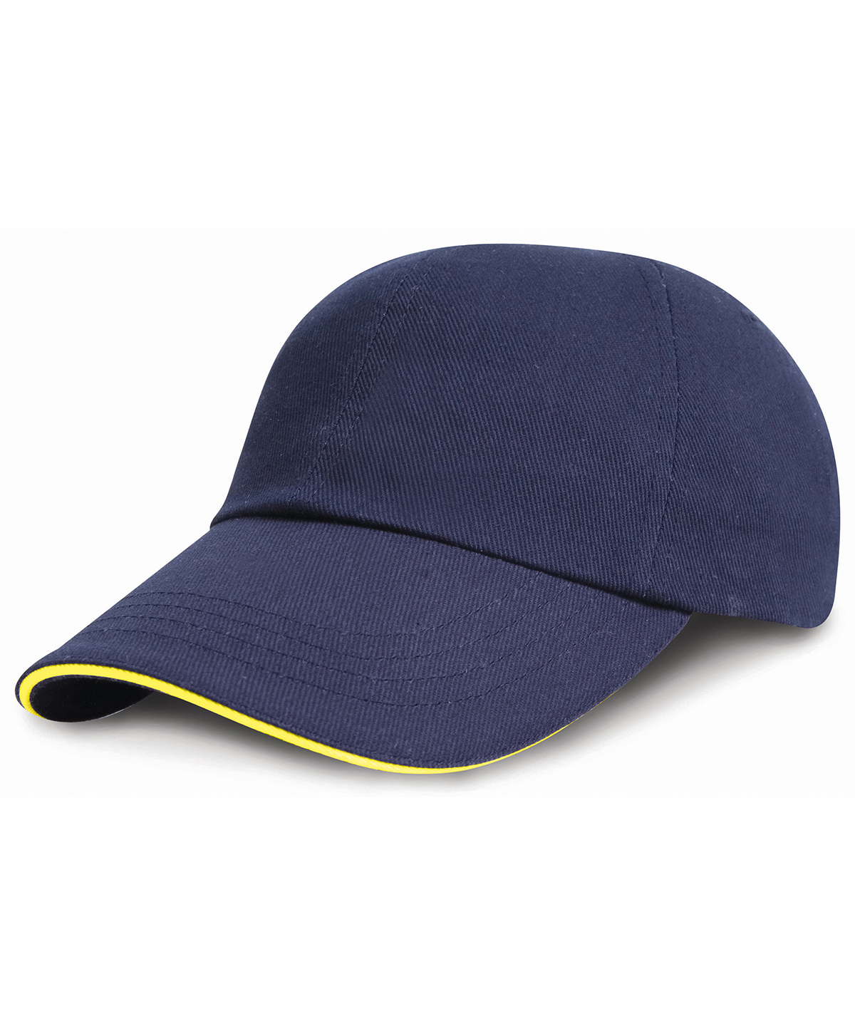 Result Low Profile Heavy Brushed Cotton Cap - Navy/Yellow