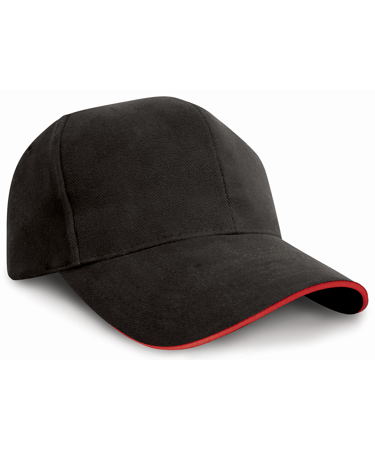 Result Pro-Style Heavy Brushed Cotton Cap - Black/Red