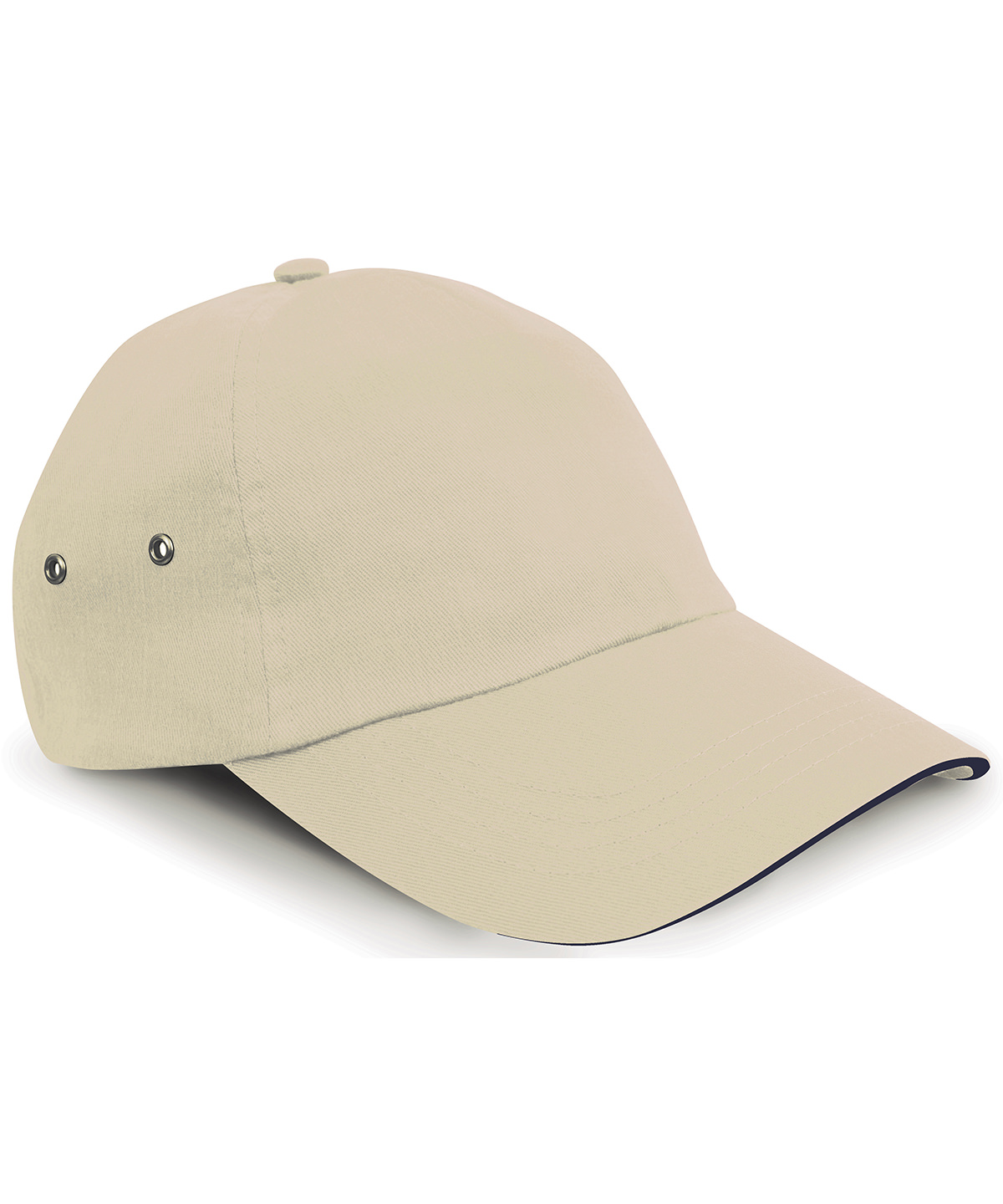 Printers plush cotton 5-panel cap - Putty/Navy