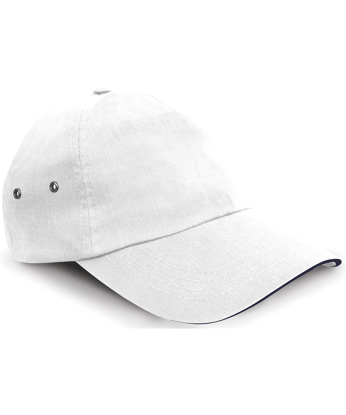 Printers plush cotton 5-panel cap - White/Navy
