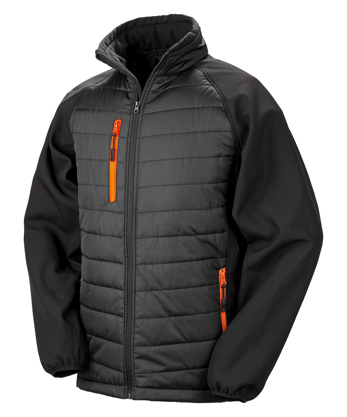 Compass padded softshell jacket - Black/Orange