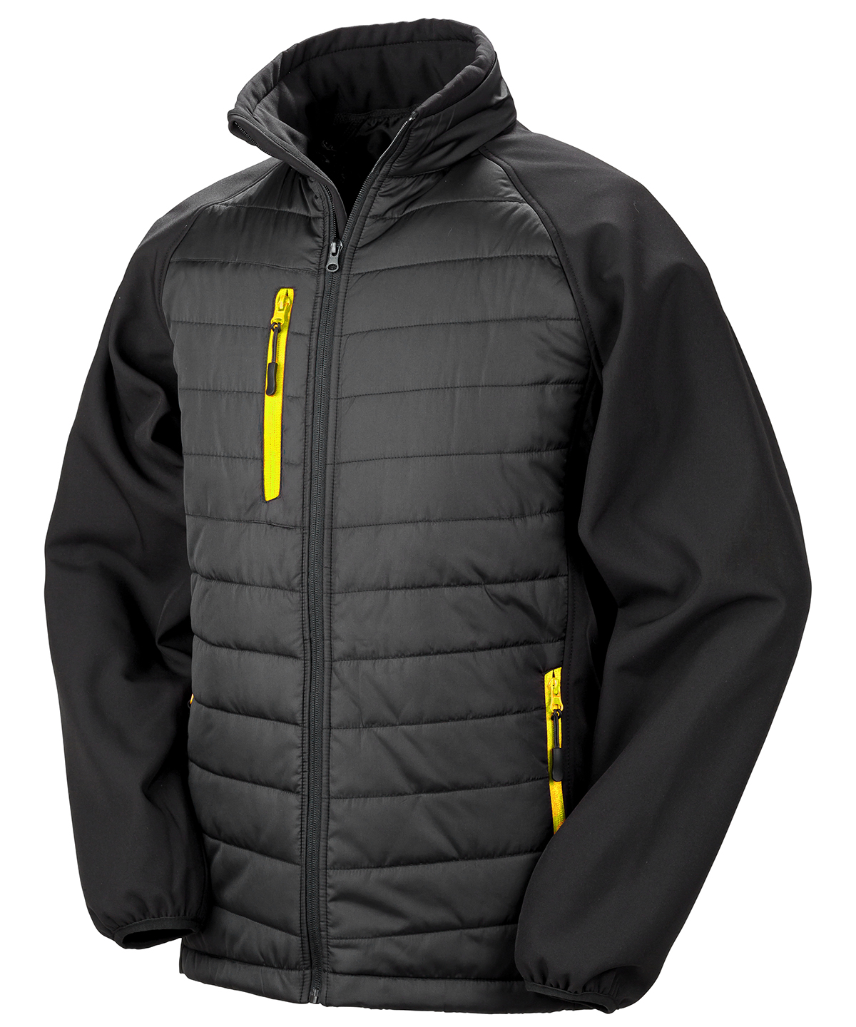 Compass padded softshell jacket - Black/Yellow