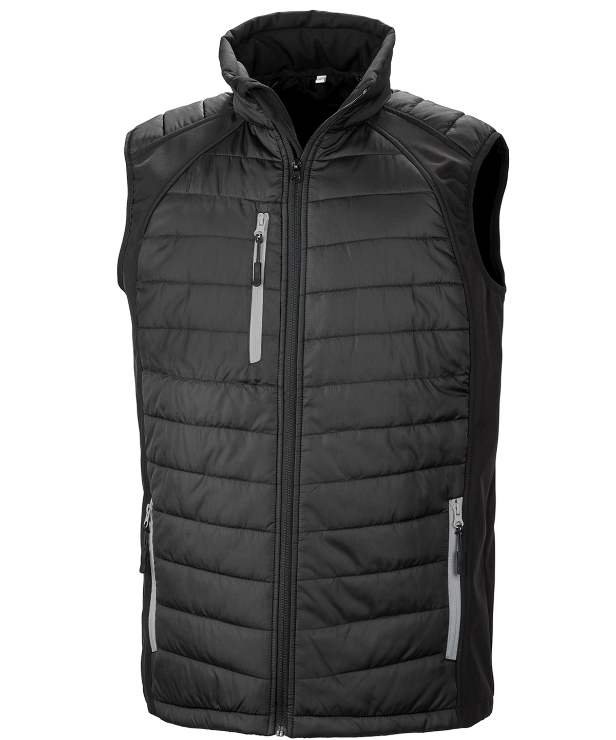 Compass padded softshell gilet - Black/Grey