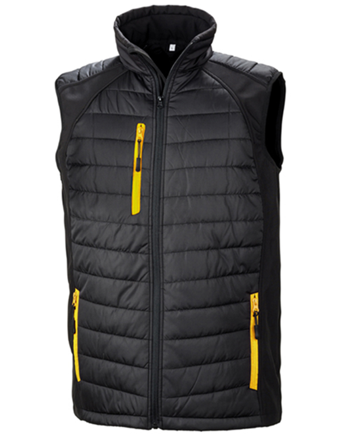 Compass padded softshell gilet - Black/Yellow