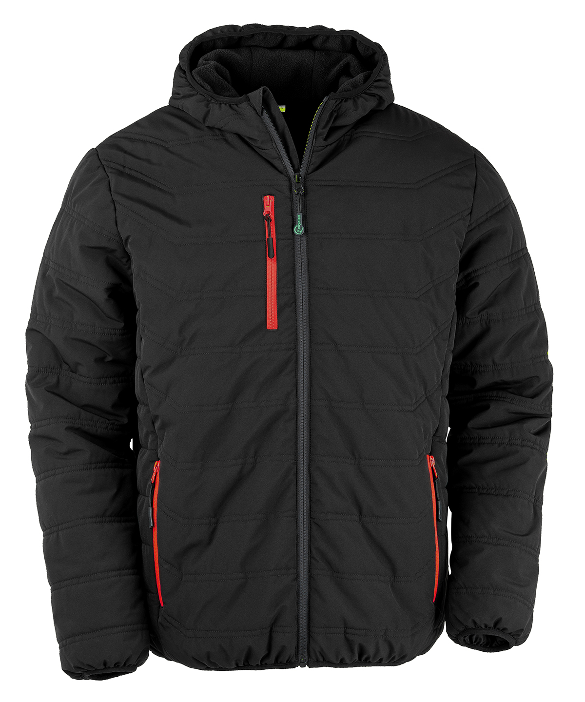 Recycled compass padded winter jacket - Black/Red