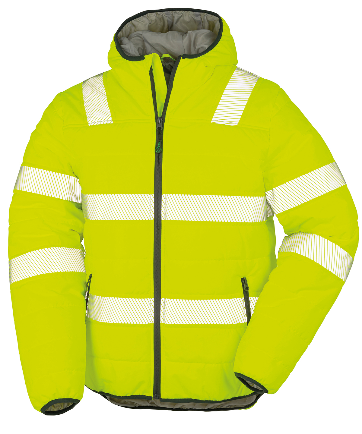 Recycled ripstop padded safety jacket - Fluorescent Yellow