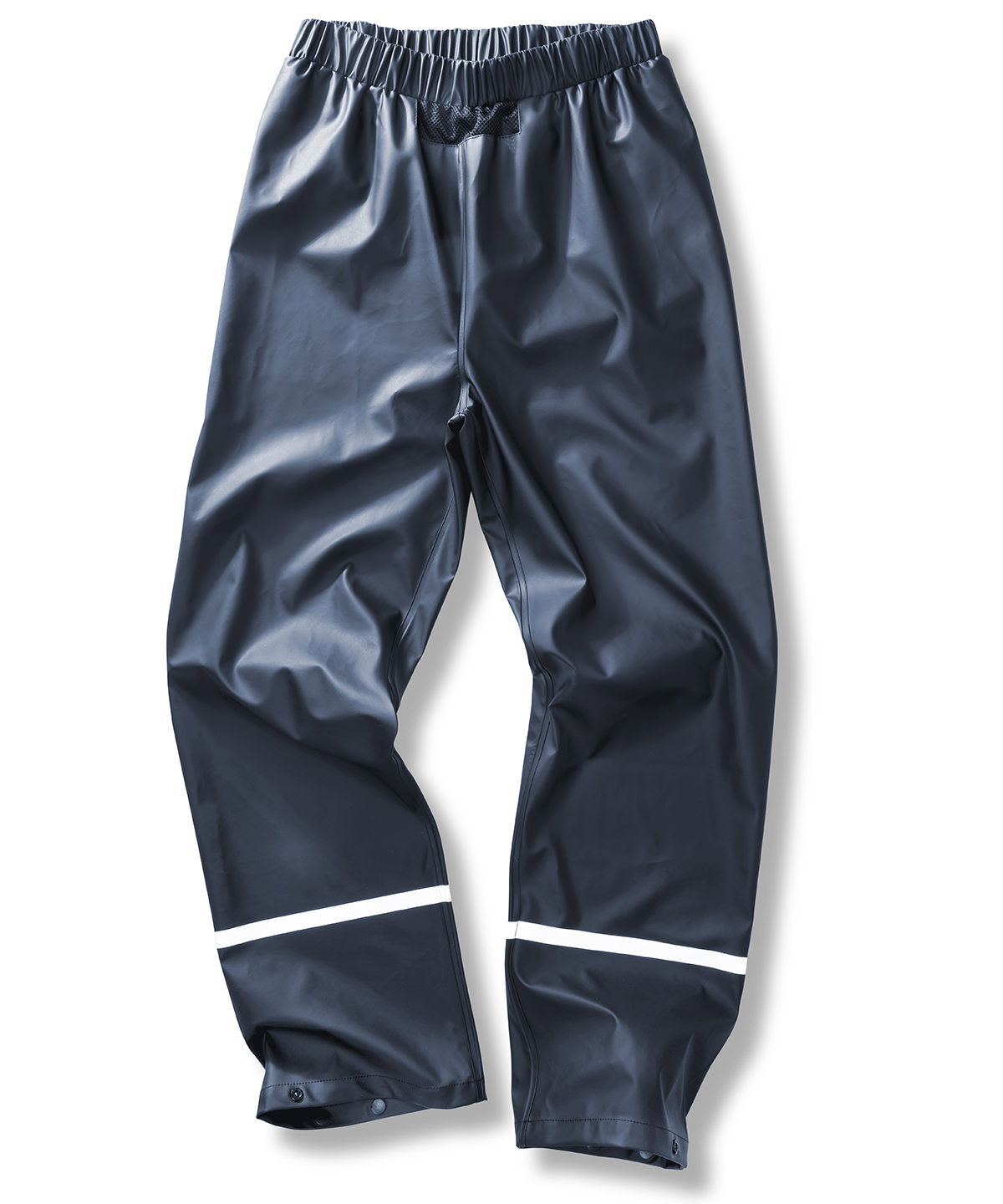 Prism PU waterproof trousers with reflective bands and recycled backing - Navy