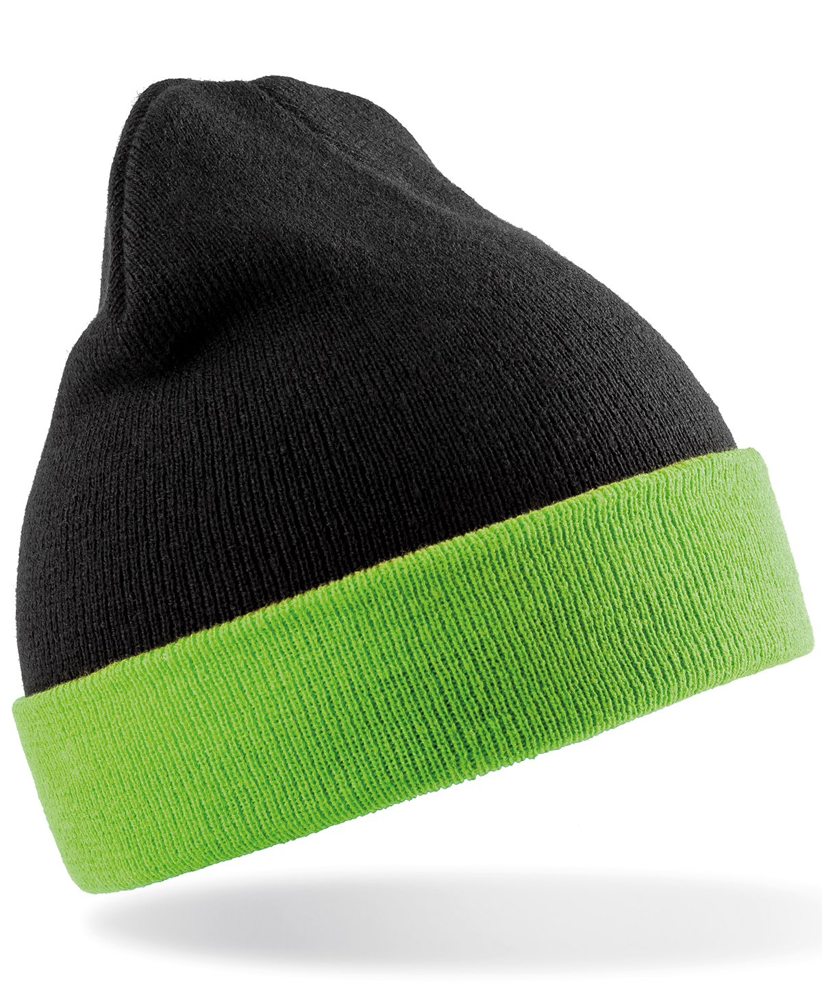 Result Recycled Compass Beanie - Black/Lime