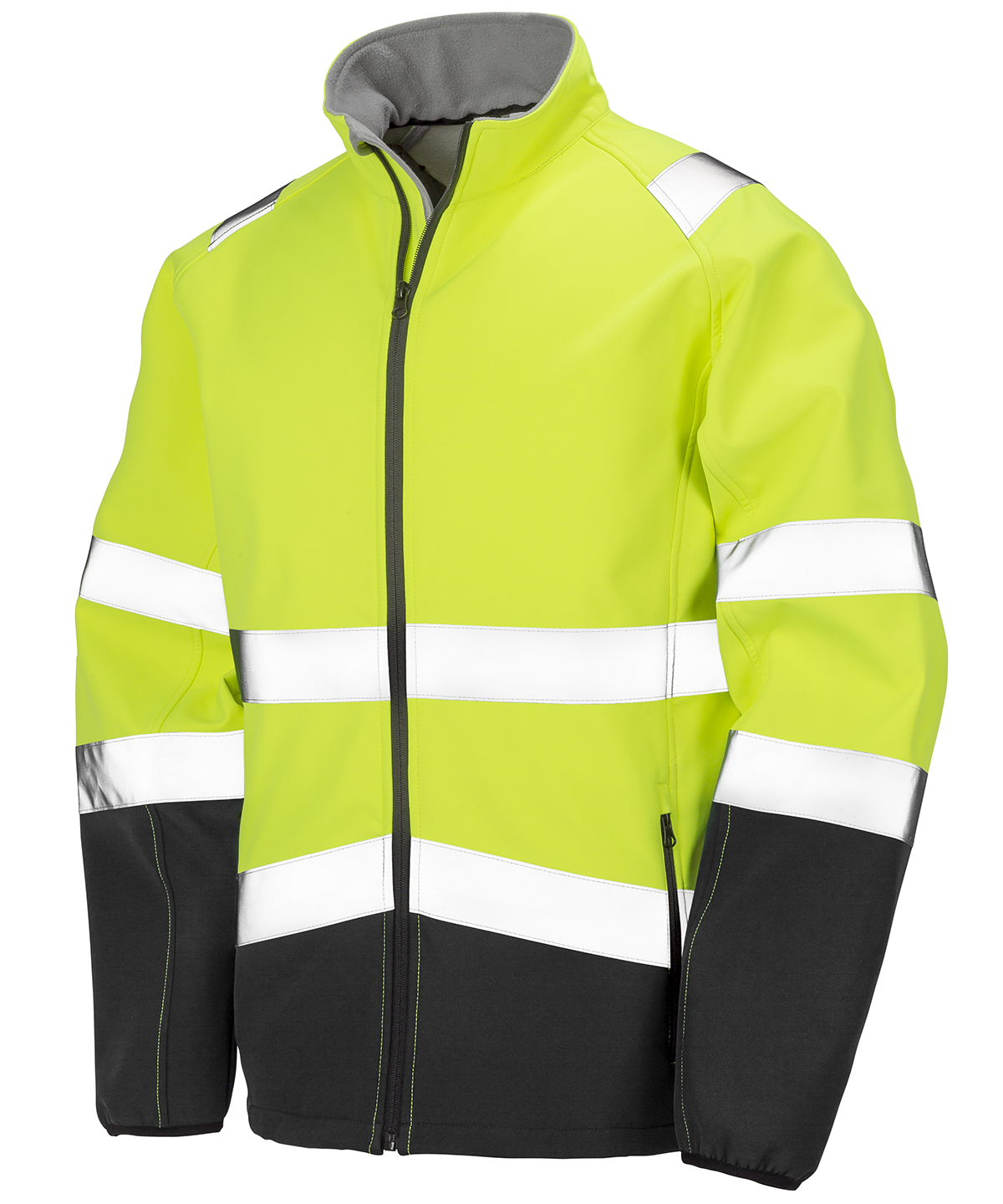 Printable safety softshell jacket - Fluorescent Yellow/Black