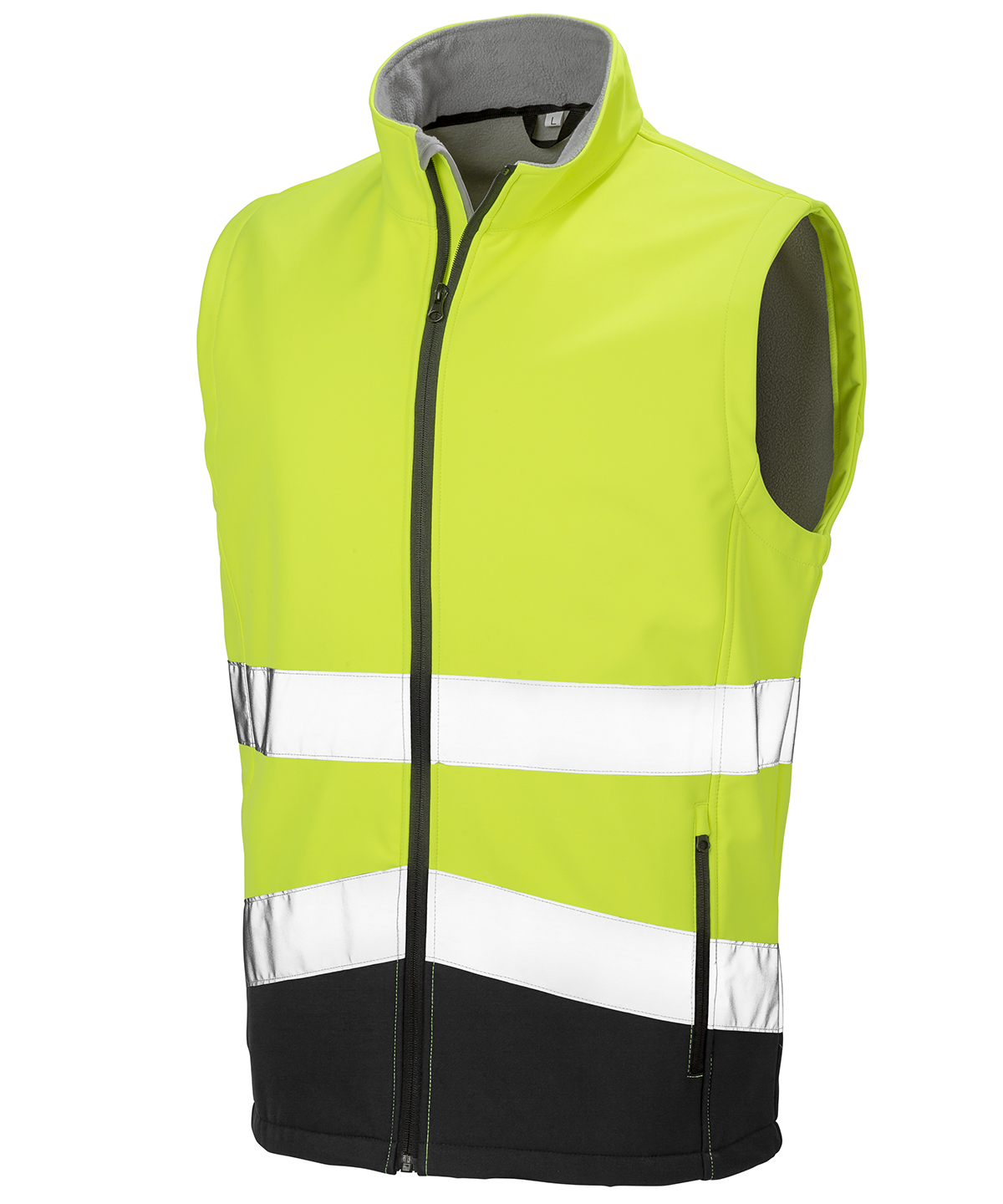 Printable safety softshell gilet - Fluorescent Yellow/Black