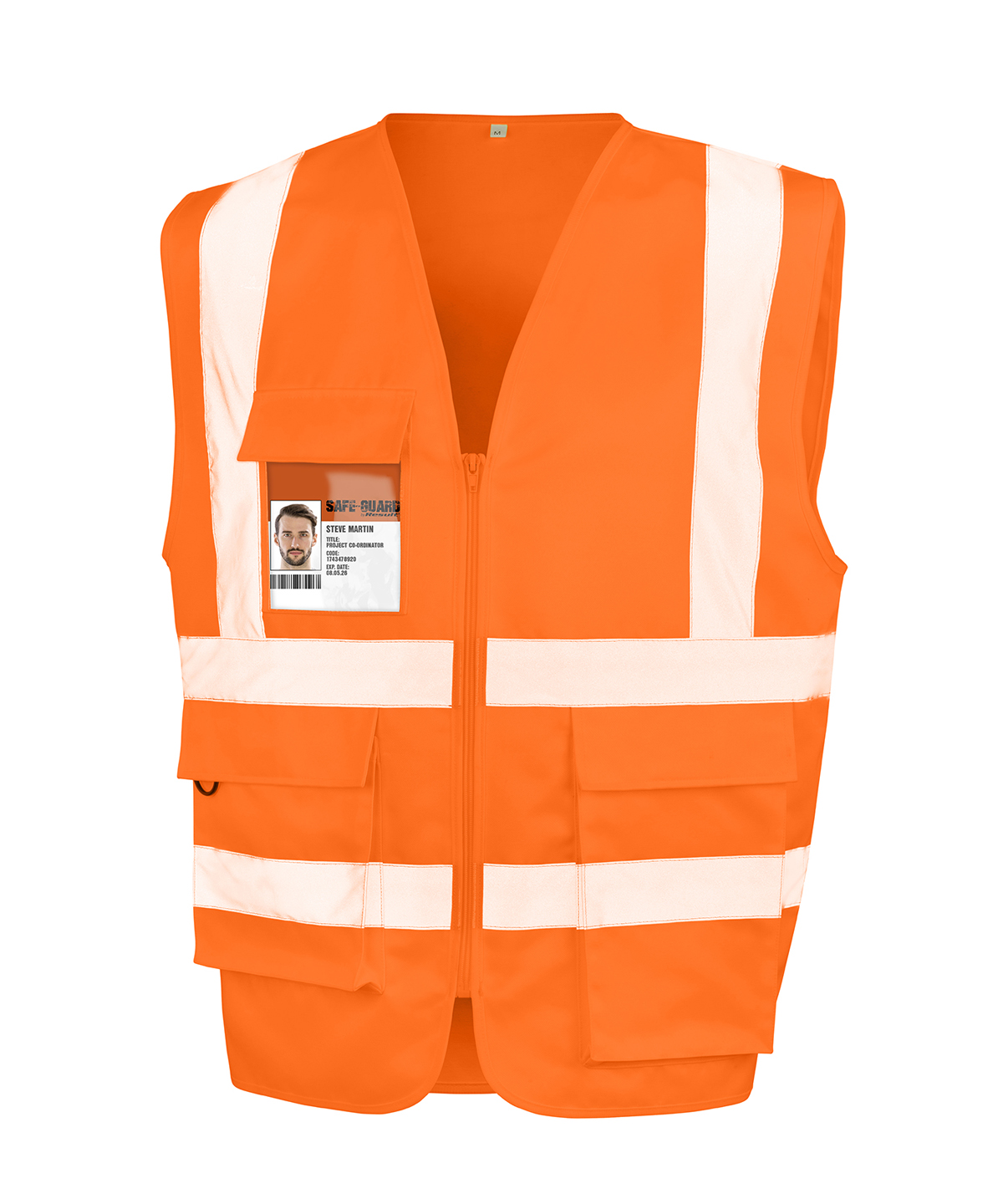 Heavy duty polycotton security vest - Fluorescent Orange