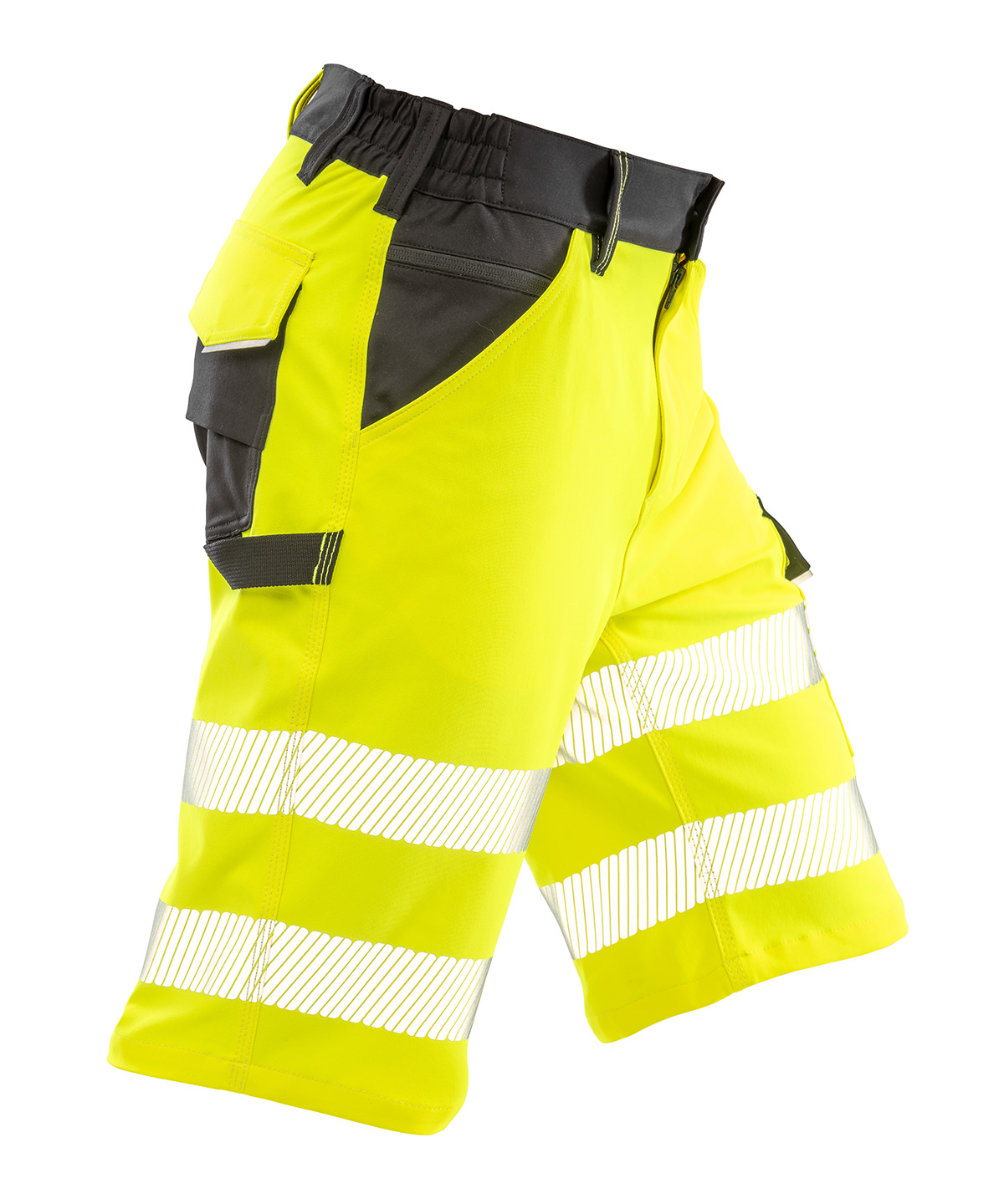 Safe-Guard recycled dynamic stretch safety shorts - Fluorescent Yellow