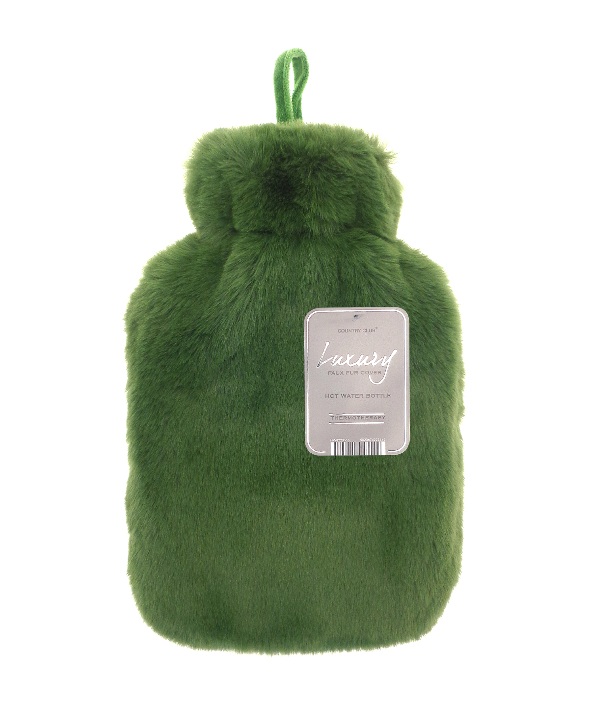 Super luxury faux fur hot water bottle and cover - Cedar Green
