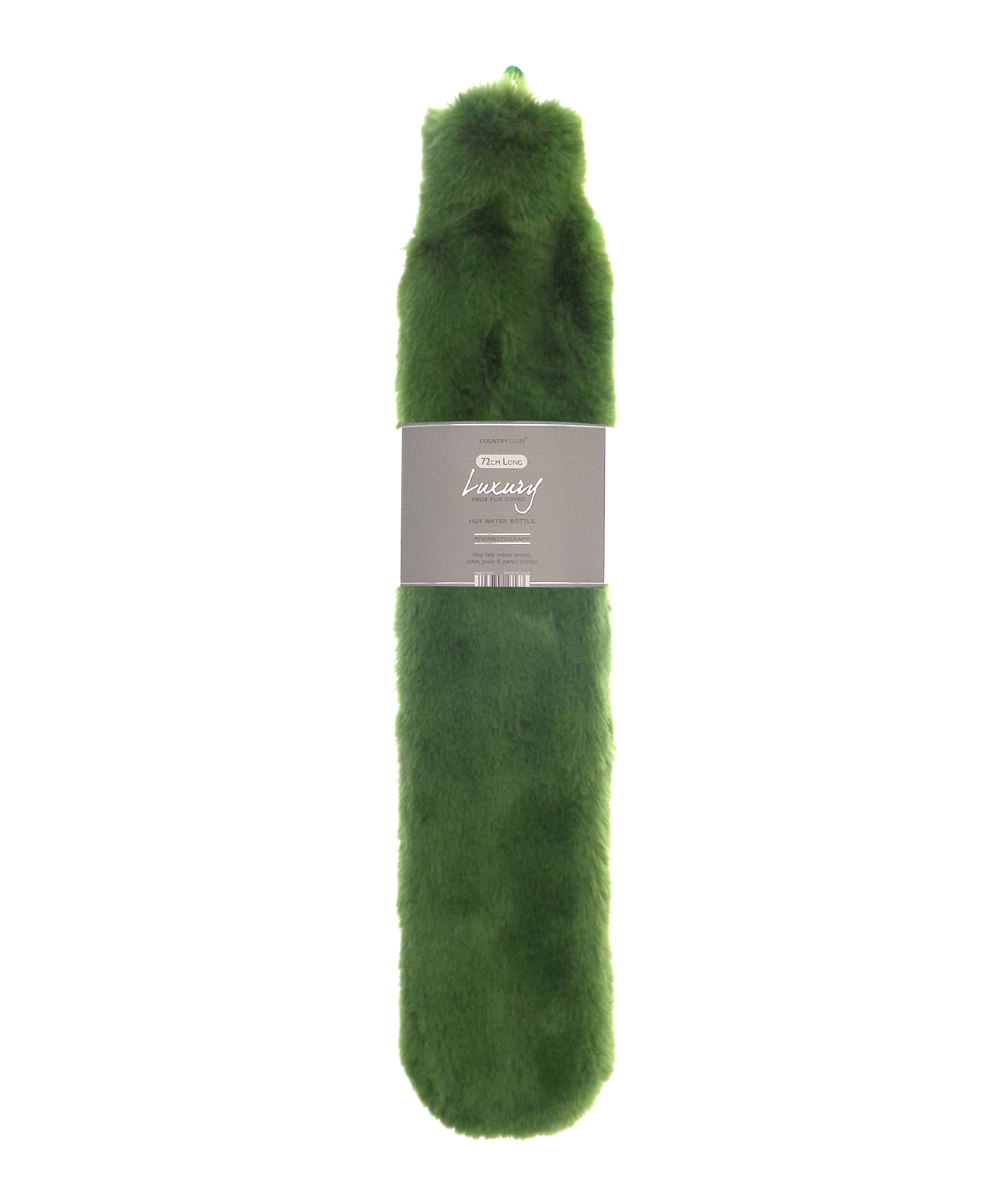 Super luxury faux fur long hot water bottle and cover - Cedar Green