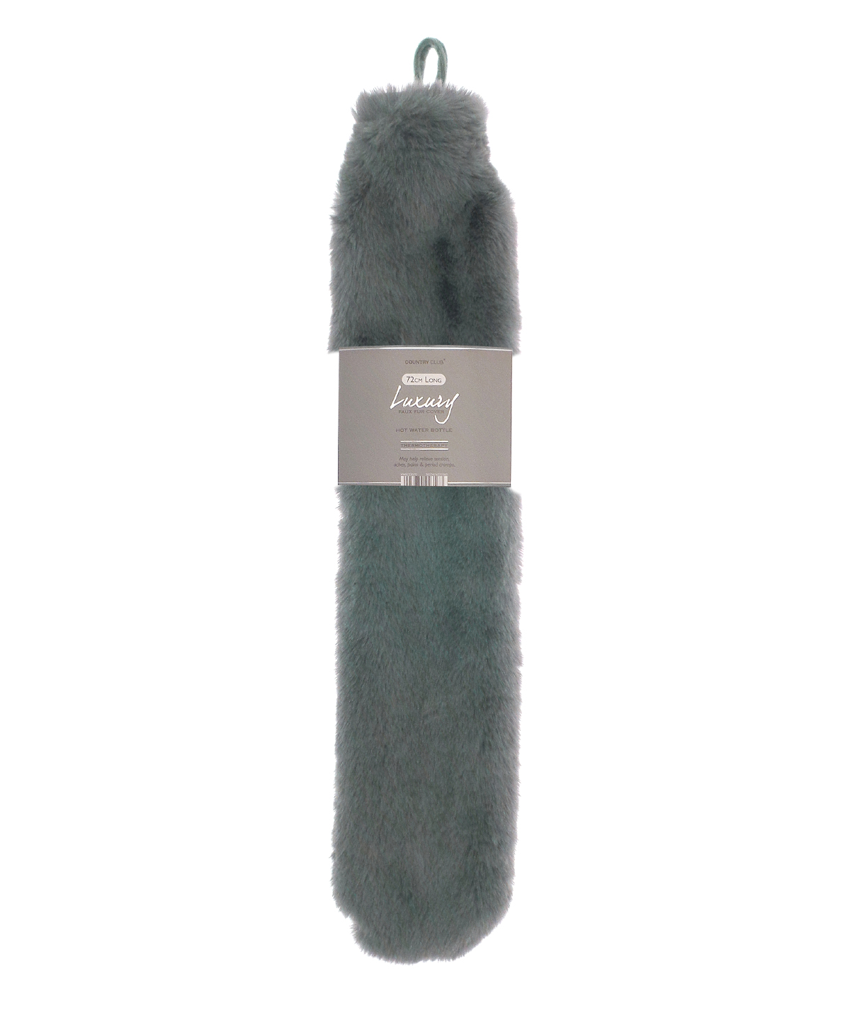 Super luxury faux fur long hot water bottle and cover - Grey