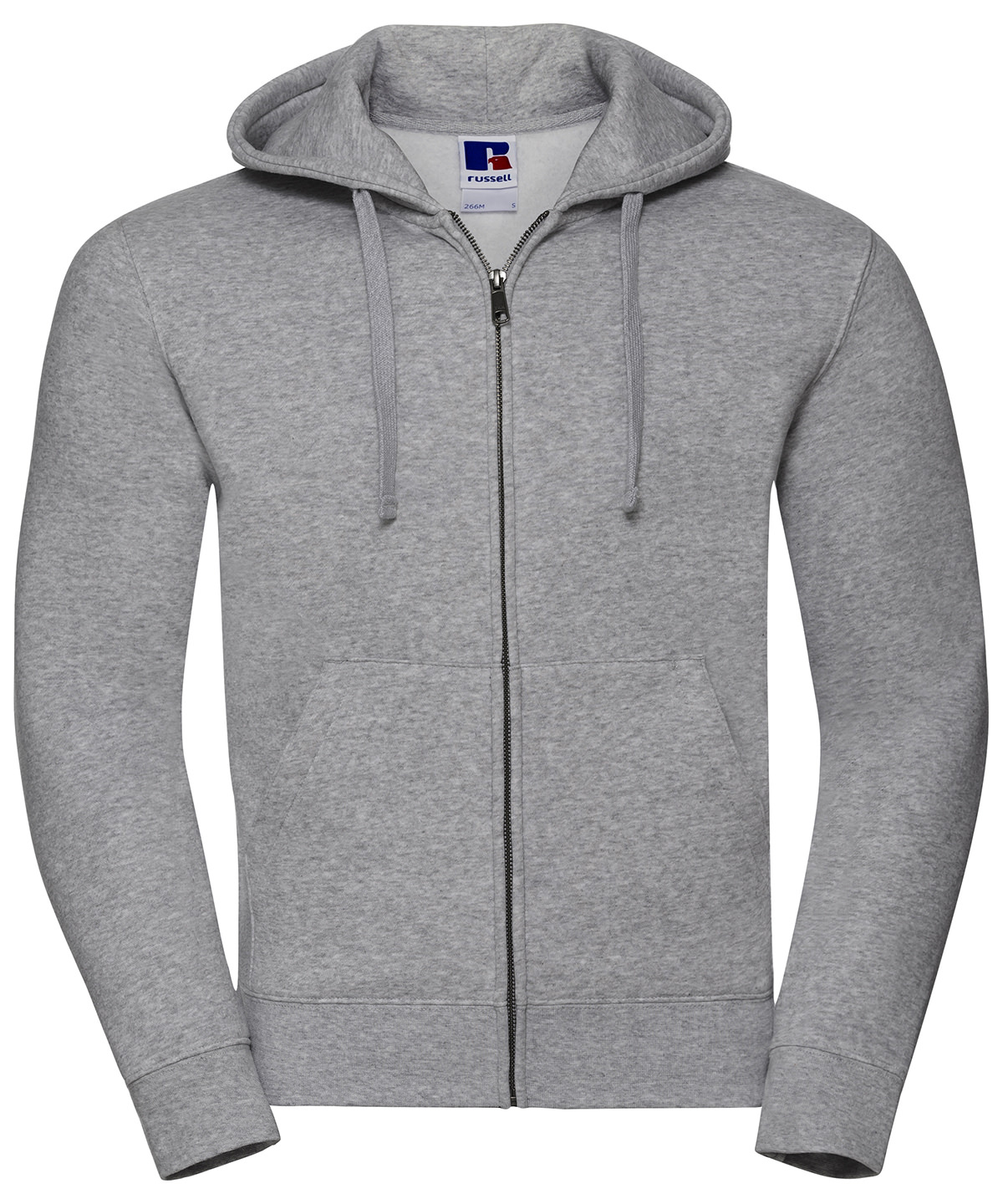 Authentic zipped hooded sweat - Light Oxford
