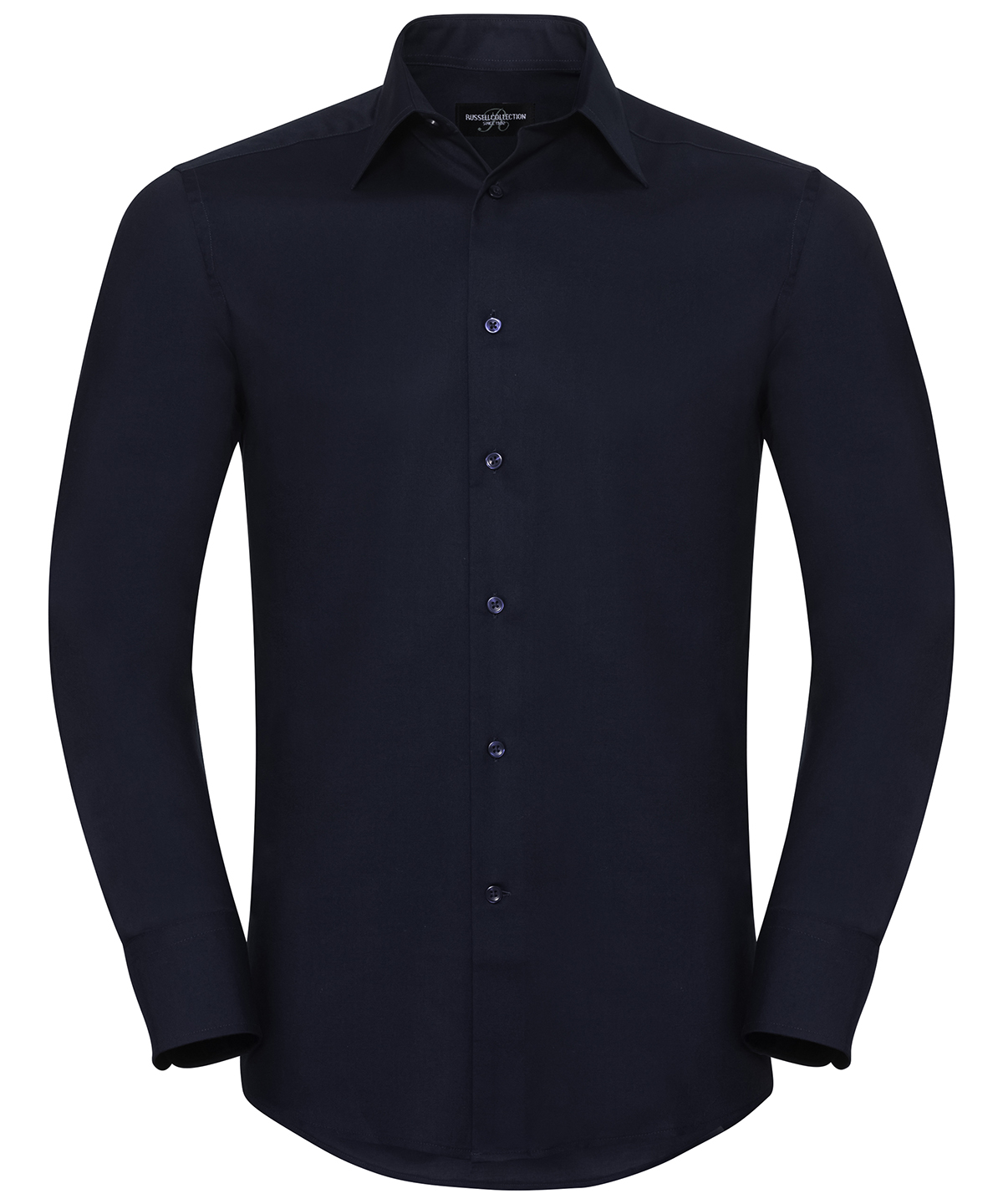 Long sleeve easycare tailored Oxford shirt - Bright Navy
