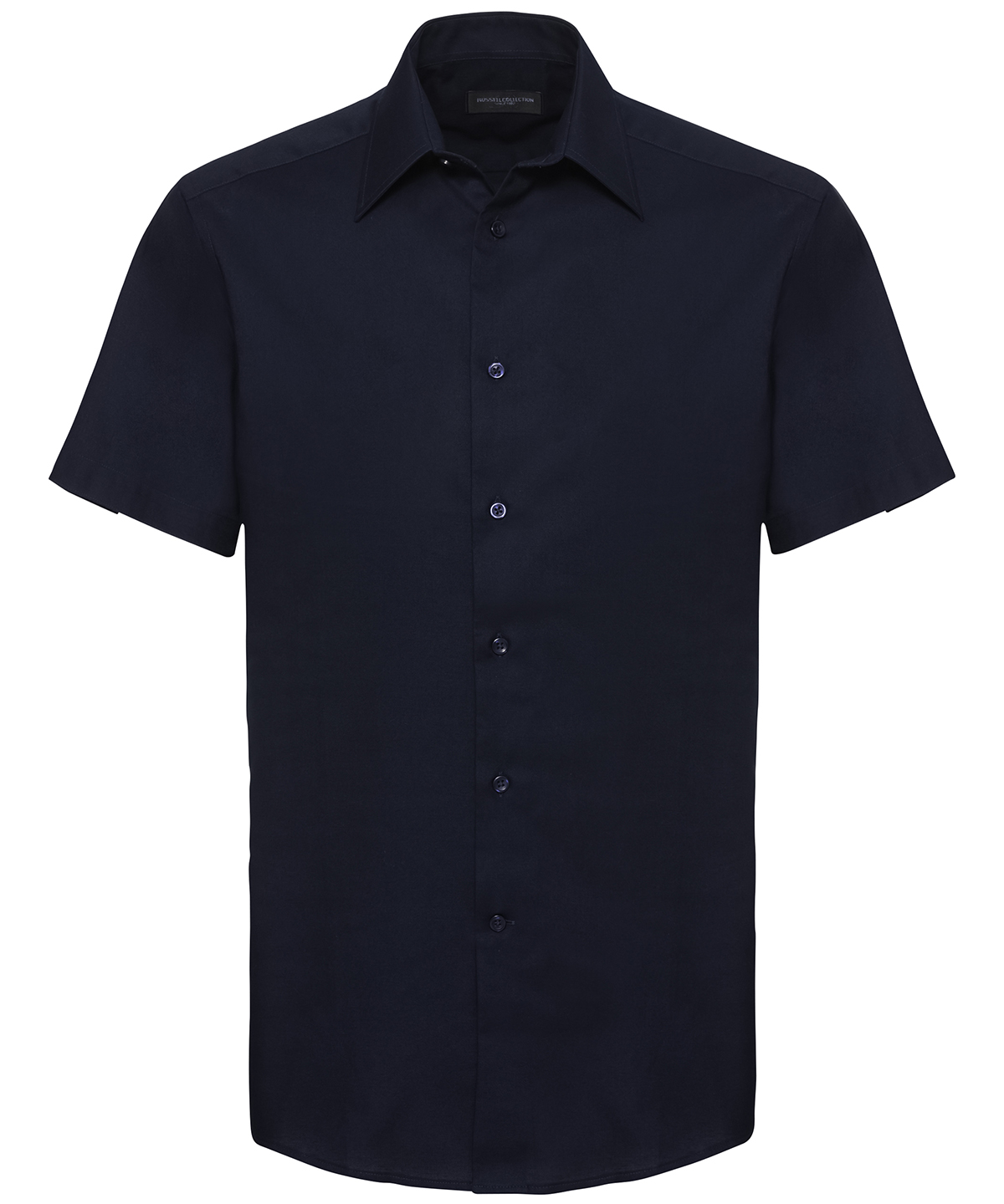 Short sleeve easycare tailored Oxford shirt - Bright Navy