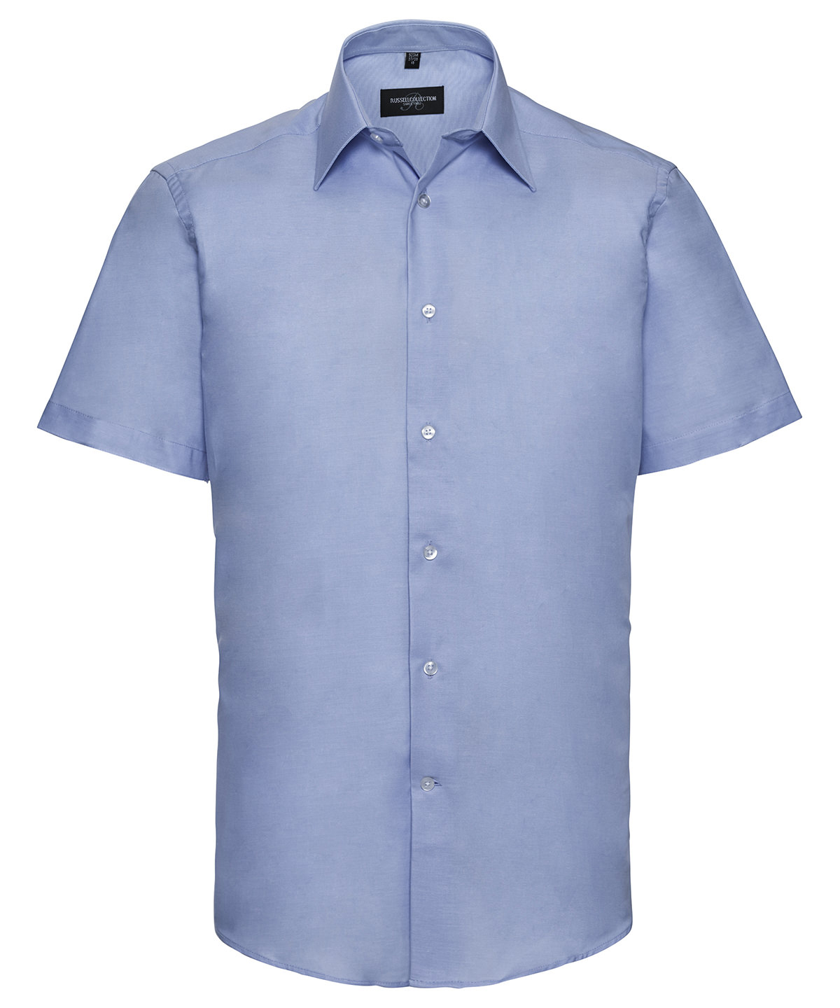 Short sleeve easycare tailored Oxford shirt - Oxford Blue