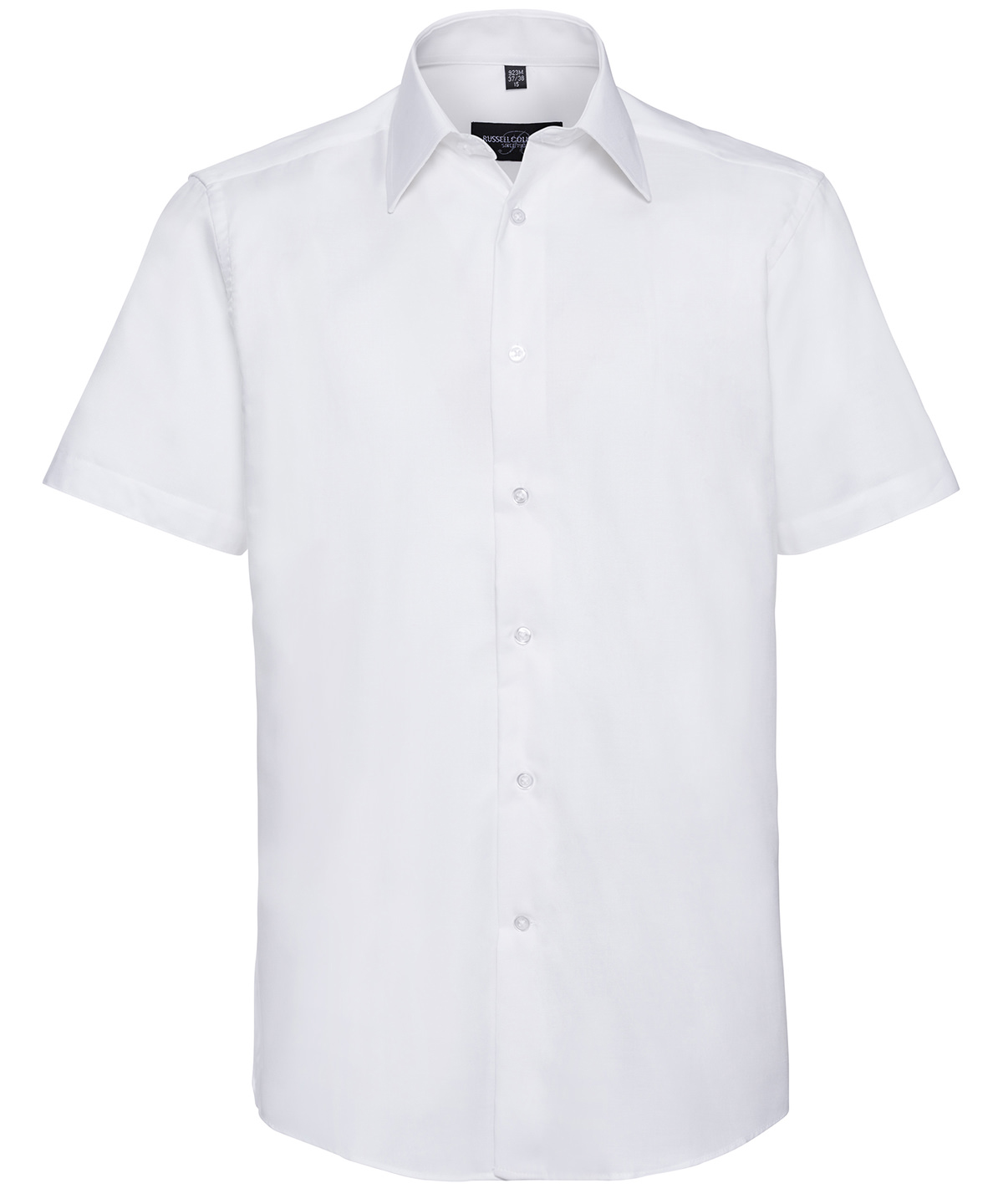 Short sleeve easycare tailored Oxford shirt - White