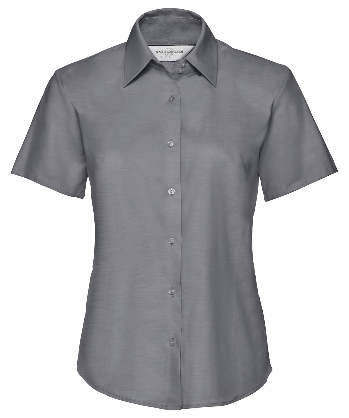 Women's short sleeve Oxford shirt - Silver