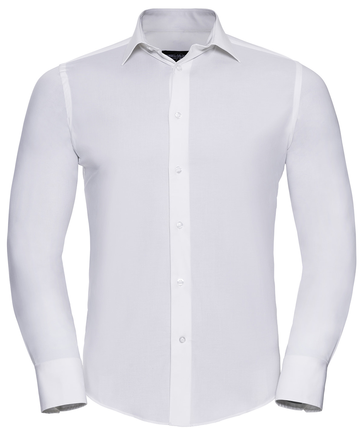 Long sleeve easycare fitted shirt - White