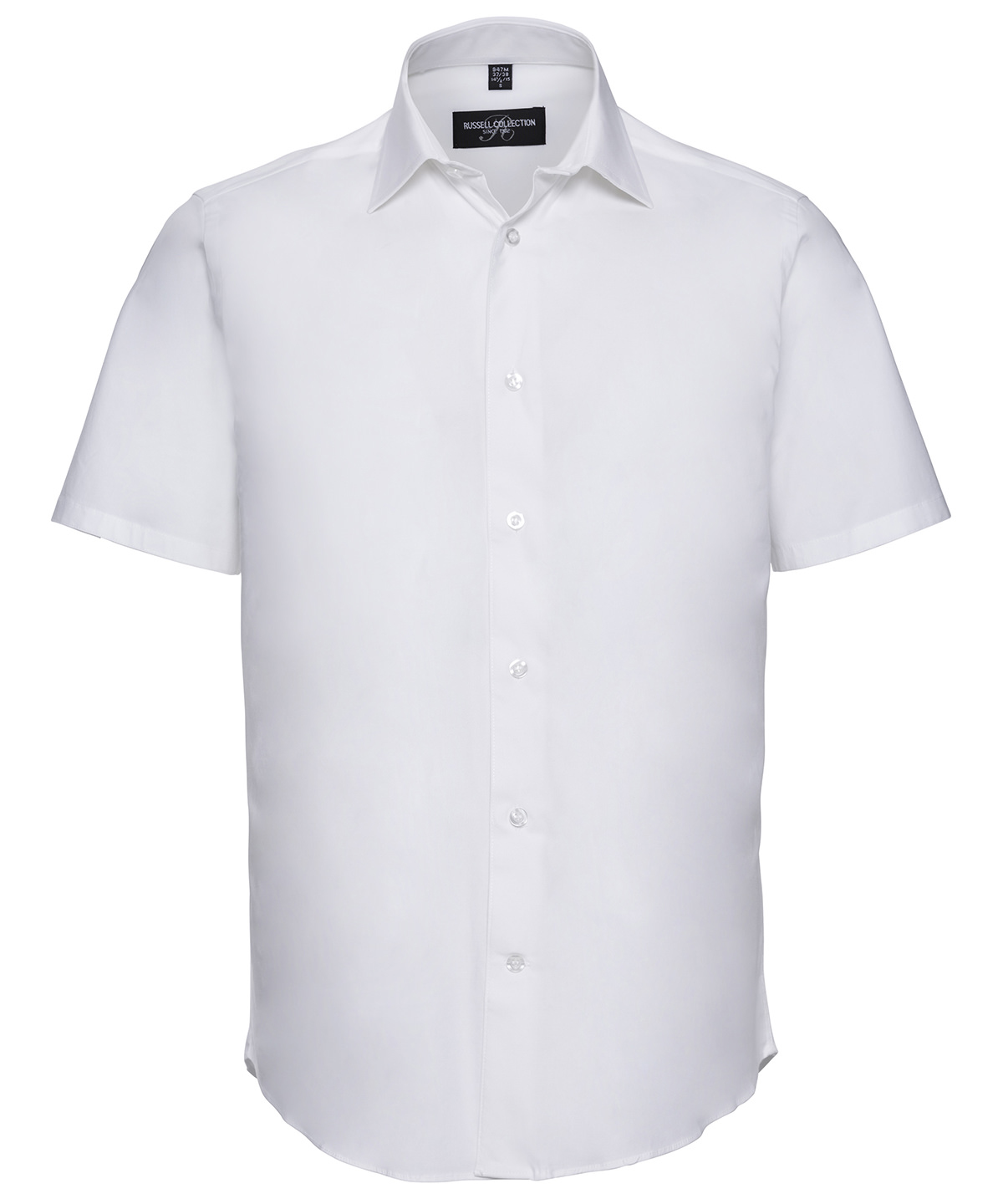 Short sleeve easycare fitted shirt - White