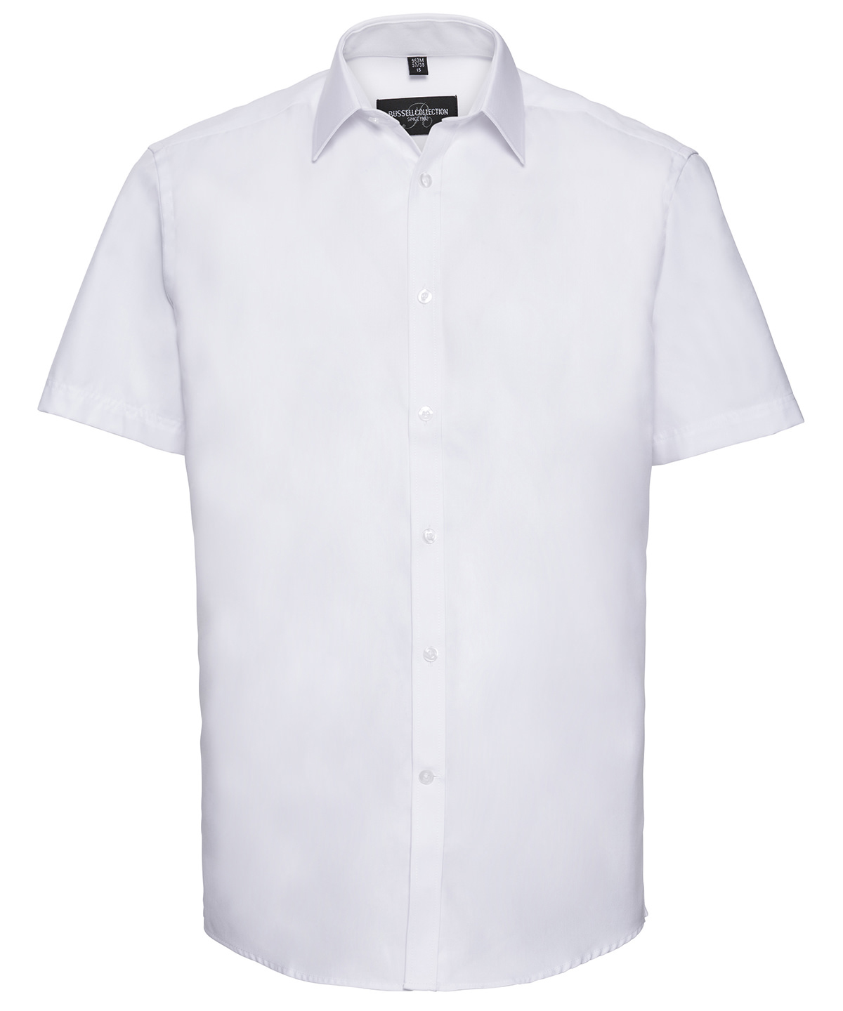 Short sleeve herringbone shirt - White