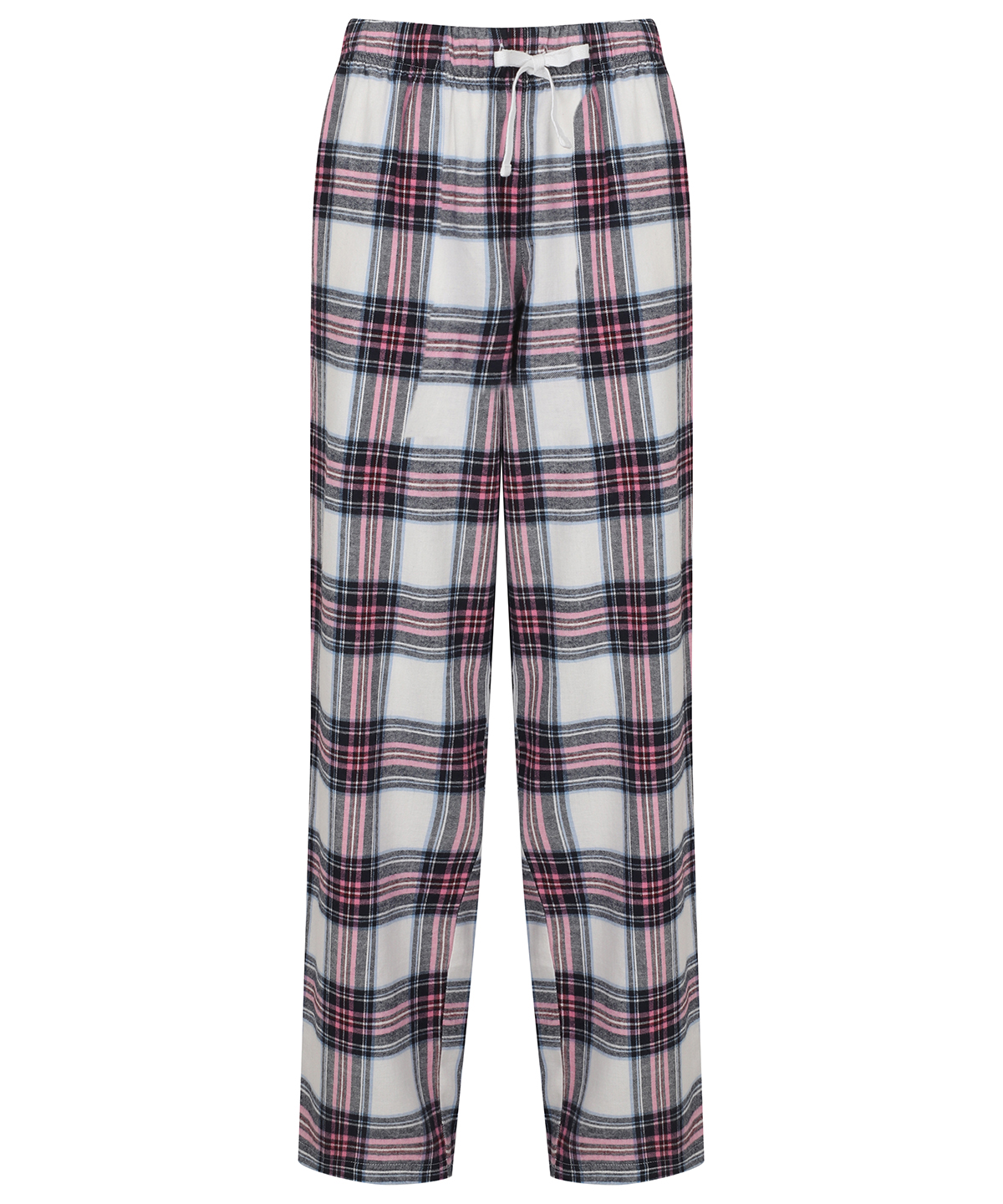 Women's tartan lounge pants - White/Pink Check