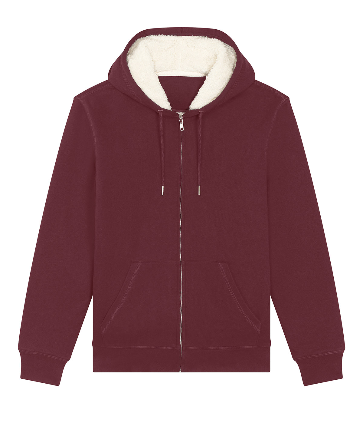 Unisex Hygger sherpa zip-through sweatshirt (STSU956) - Burgundy