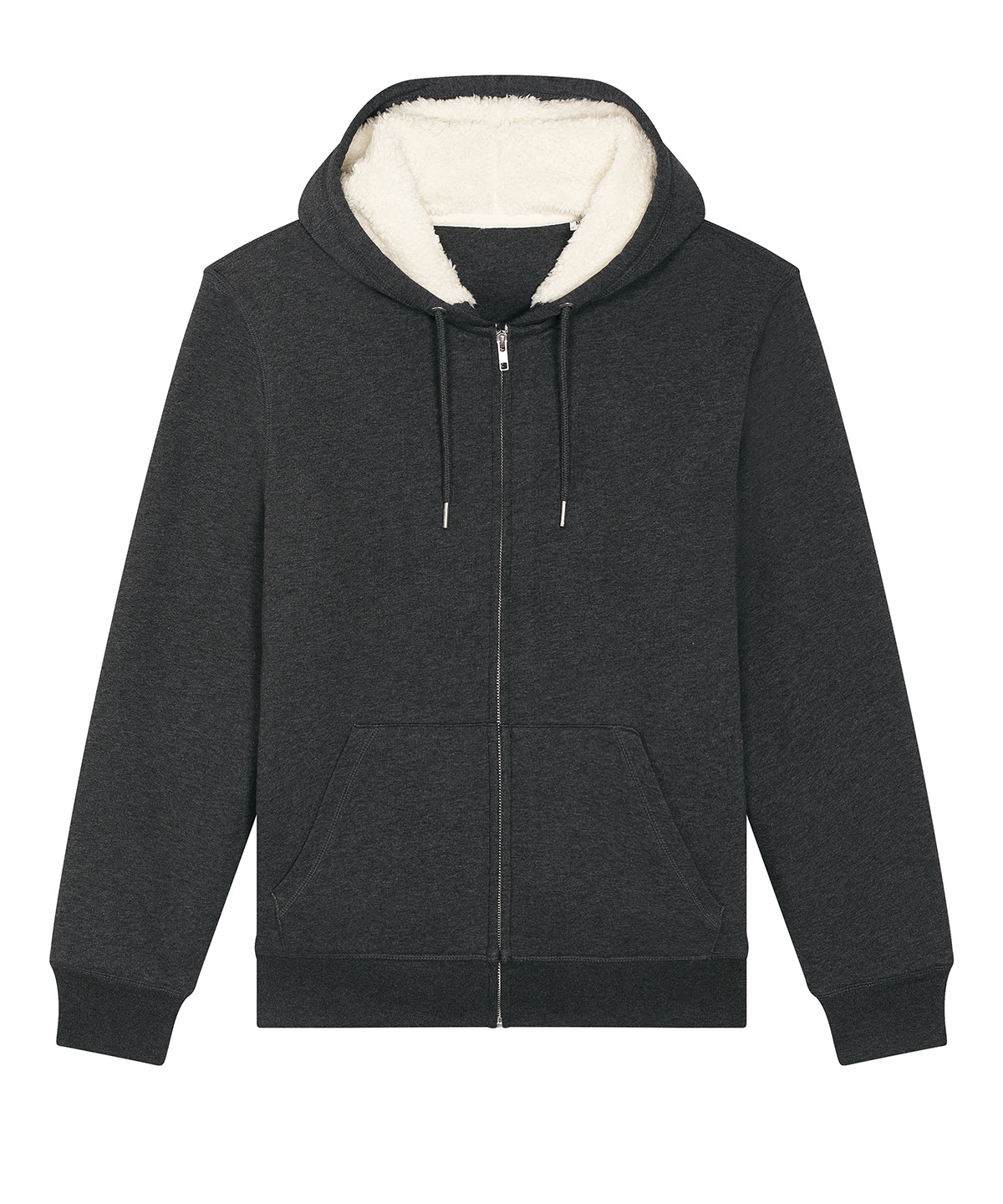 Unisex Hygger sherpa zip-through sweatshirt (STSU956) - Dark Heather Grey