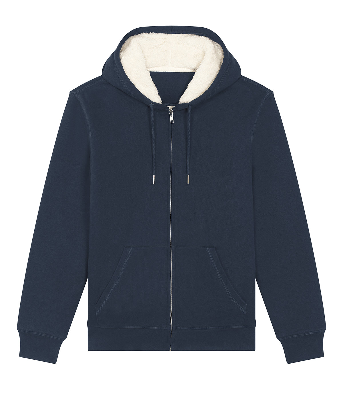 Unisex Hygger sherpa zip-through sweatshirt (STSU956) - French Navy