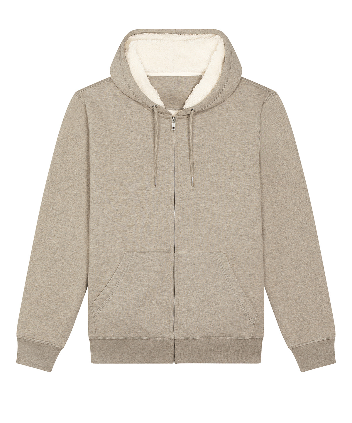 Unisex Hygger sherpa zip-through sweatshirt (STSU956) - Heather Sand