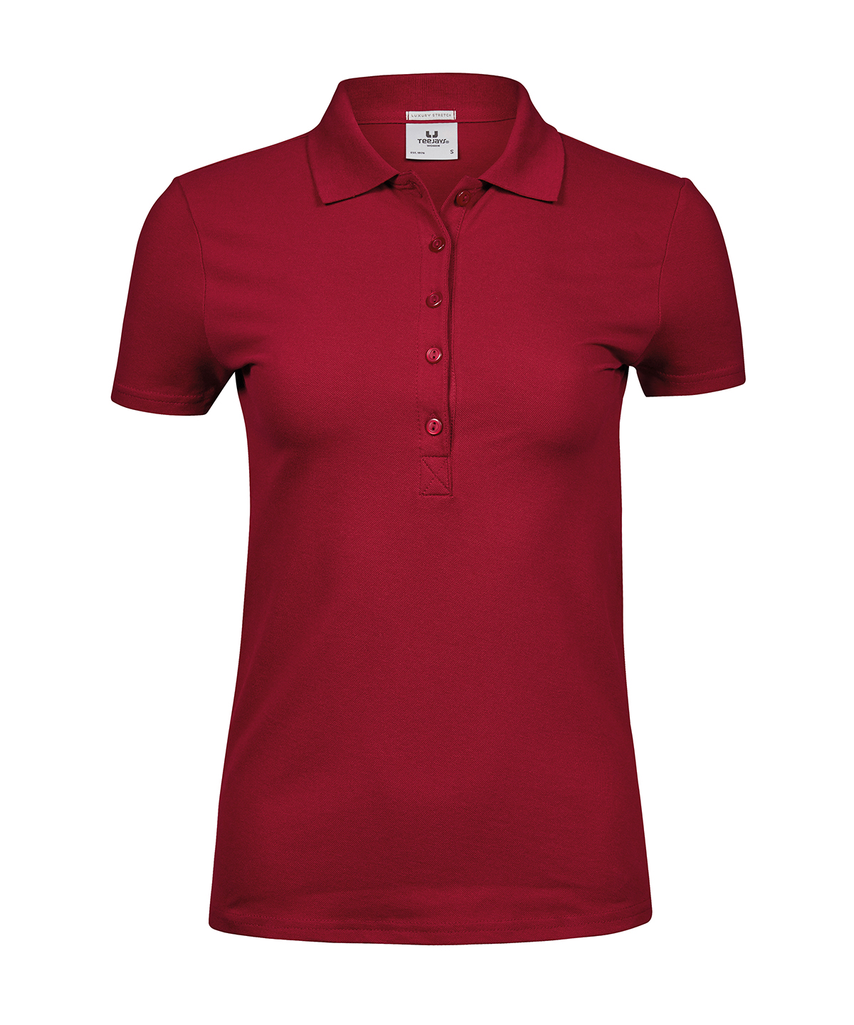 Women’s luxury stretch polo (145) - Deep Red