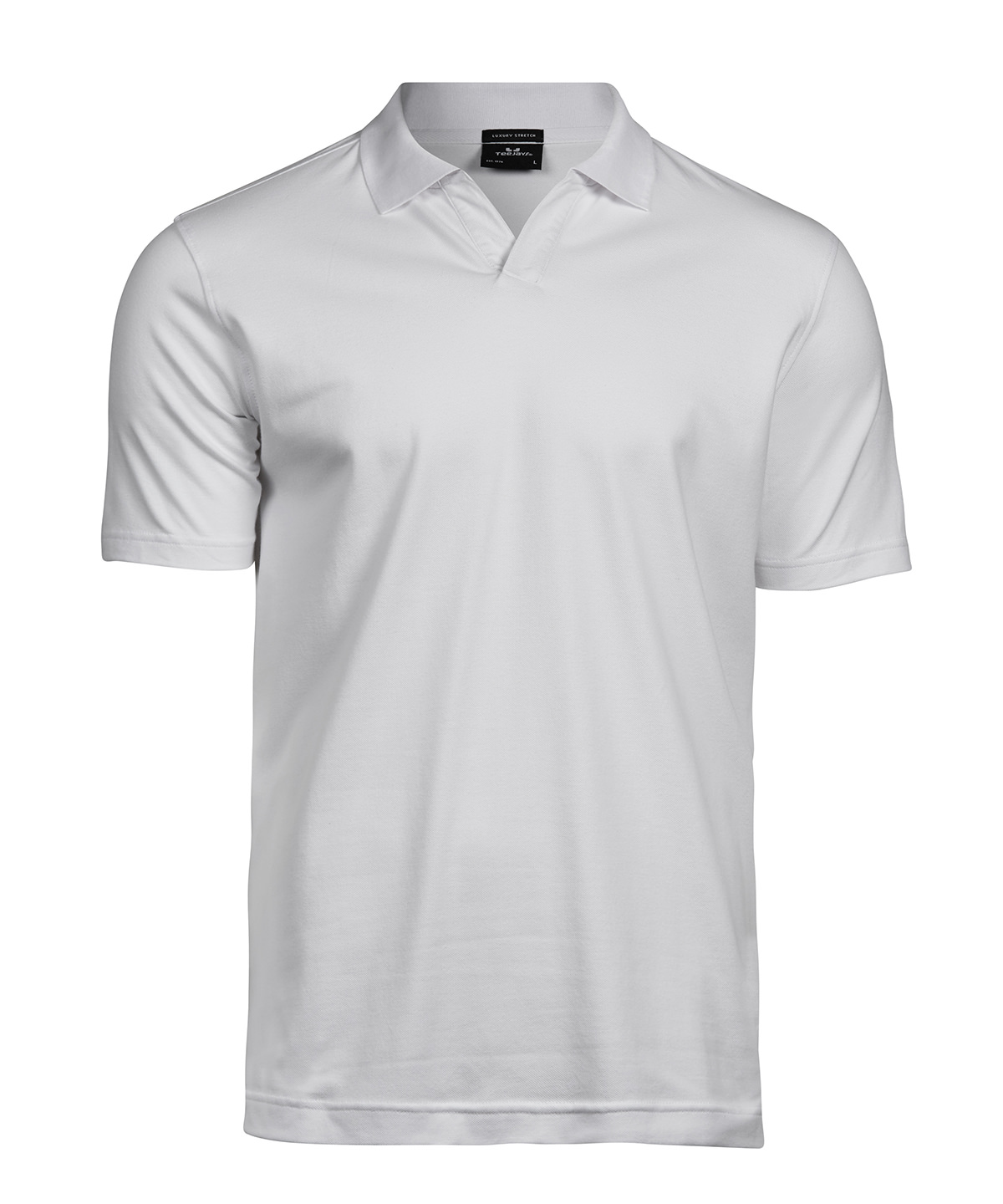 Luxury stretch v-neck polo (1404) - White