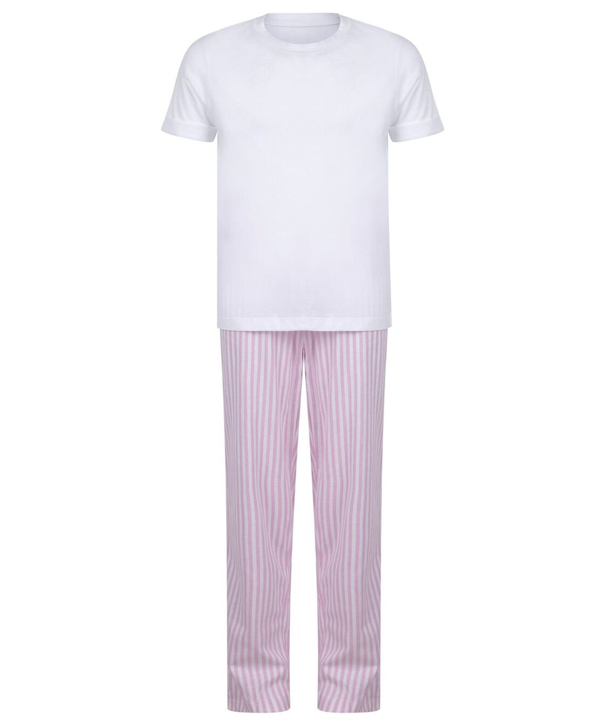 Kids long pyjamas - White/Pink/White Stripe
