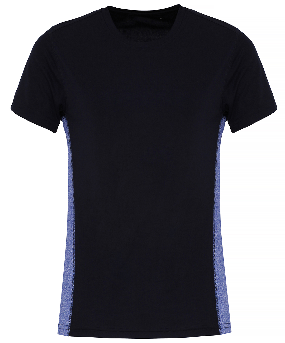 Women's TriDri® contrast panel performance t-shirt - French Navy/Blue Melange