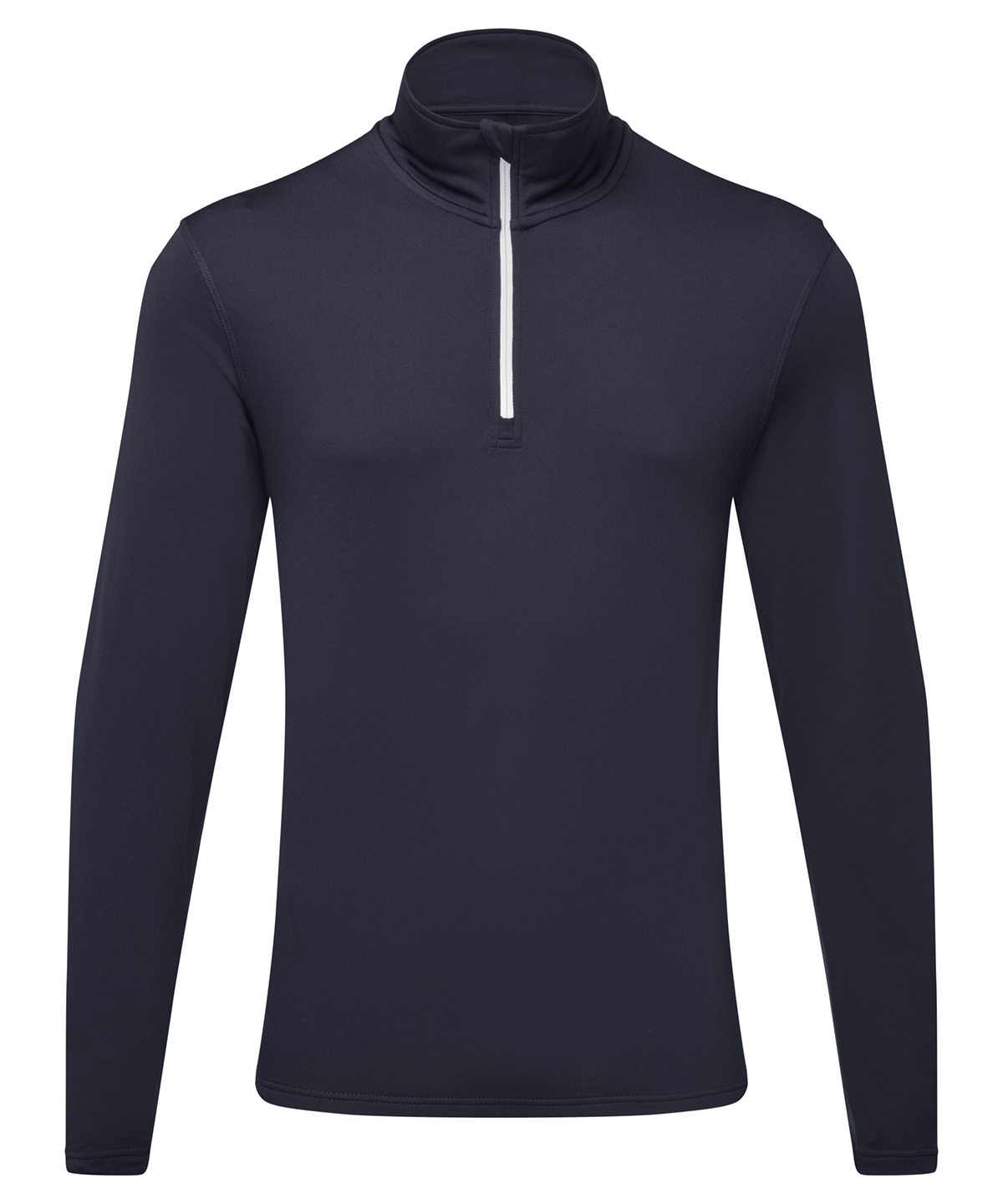 Men's TriDri® recycled long sleeve brushed back ¼ zip - French Navy/White