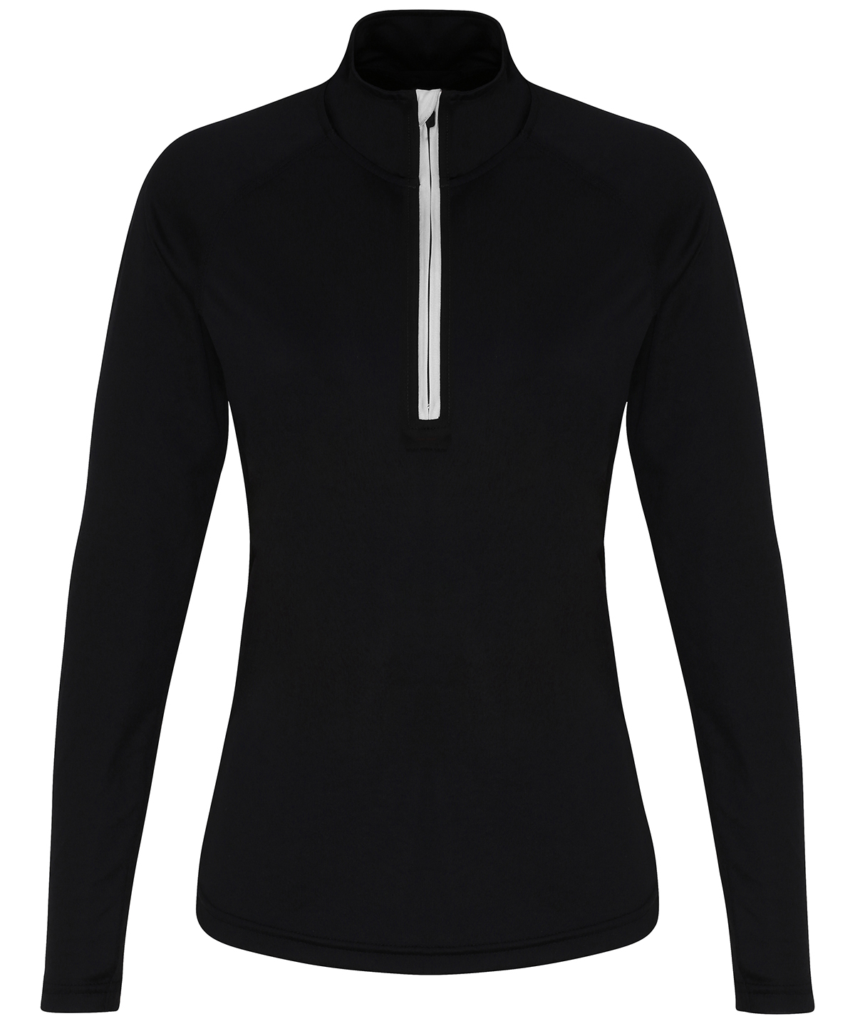 Women's TriDri® long sleeve performance ¼ zip - Black/White