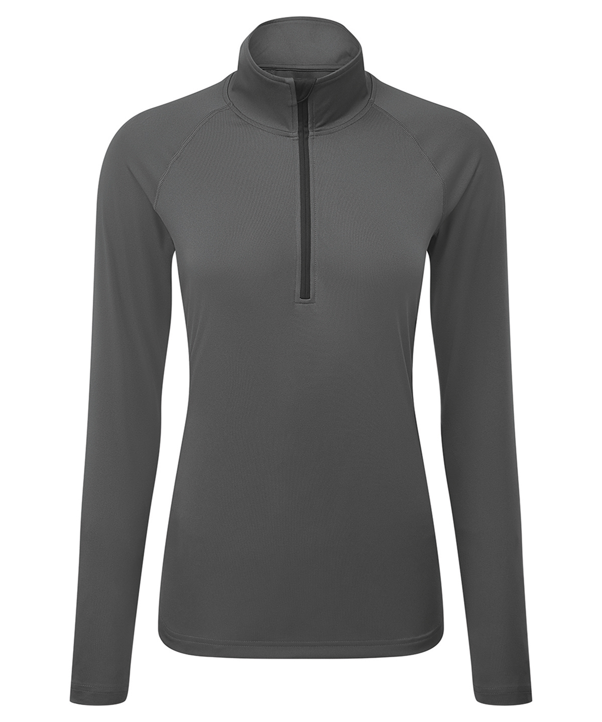 Women's TriDri® long sleeve performance ¼ zip - Charcoal/Black
