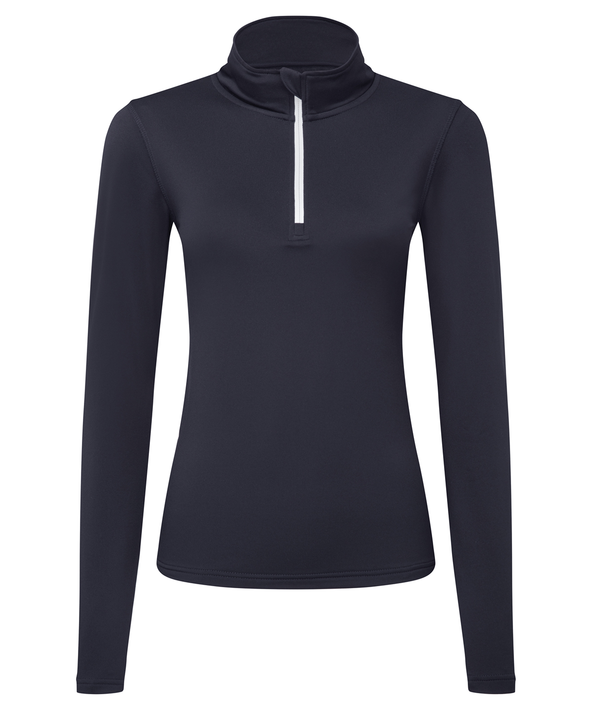 Women's TriDri® recycled long sleeve brushed back ¼ zip - French Navy/White