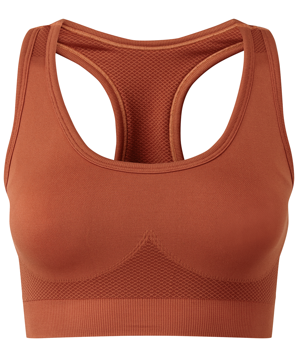 Tridri® seamless 3D fit" multi-sport sculpt solid colour bra" - Rust