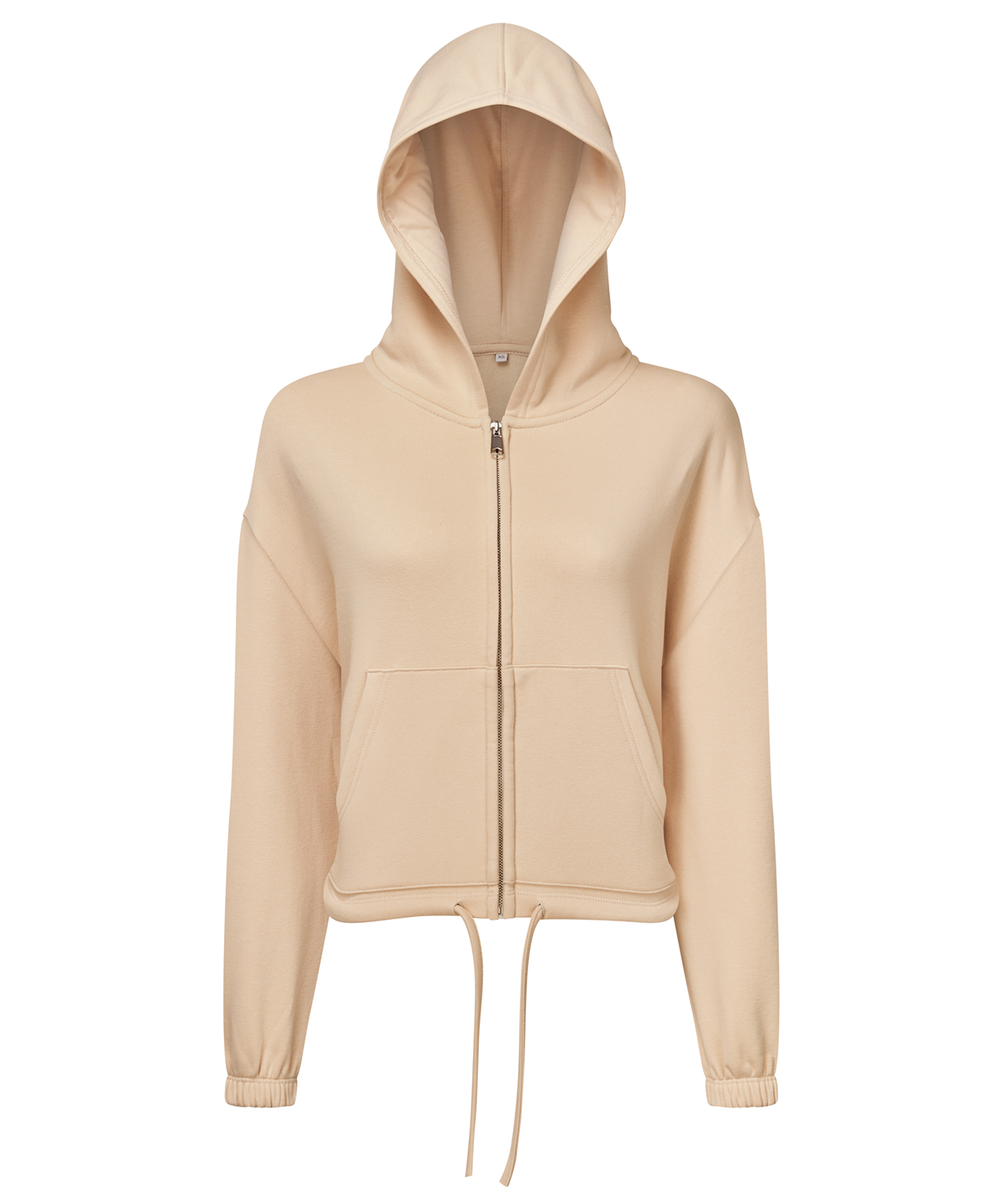 Women's TriDri® recycled cropped oversize full-zip hoodie - Nude